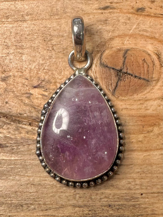 Vintage Amethyst Boho 925 Silver Pendant