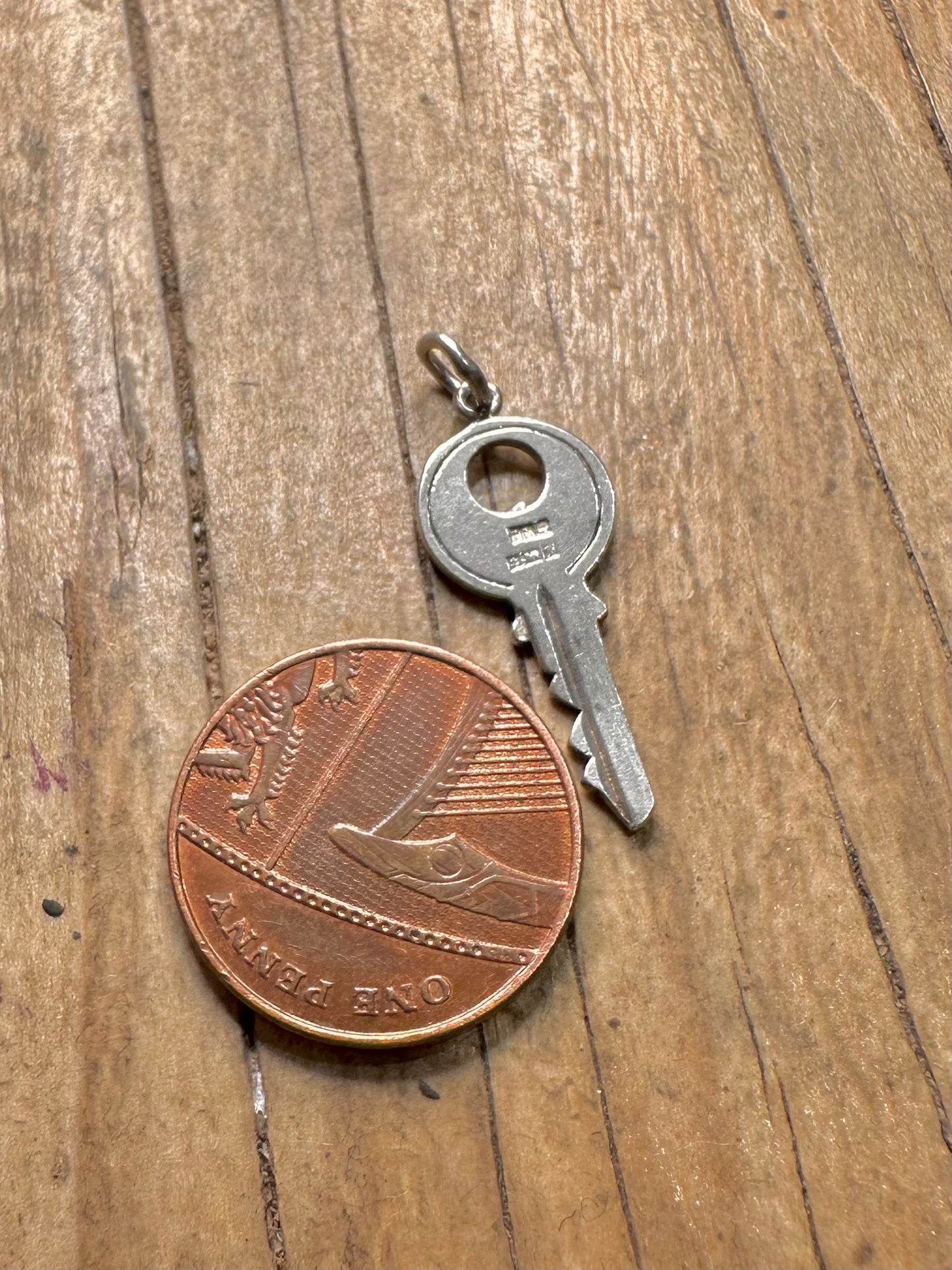 Vintage 1964 Yale Key 925 Sterling Silver Hallmarked Charm Pendant
