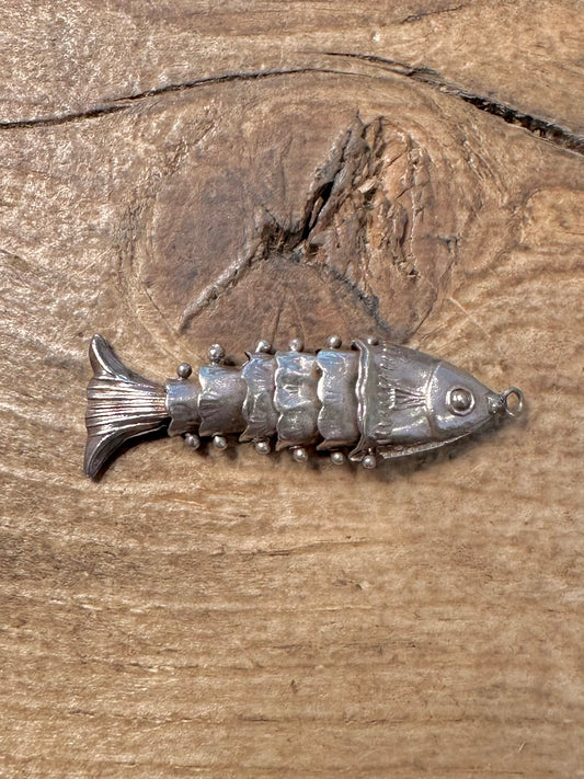 Vintage Fish Articulated 925 Silver Pendant