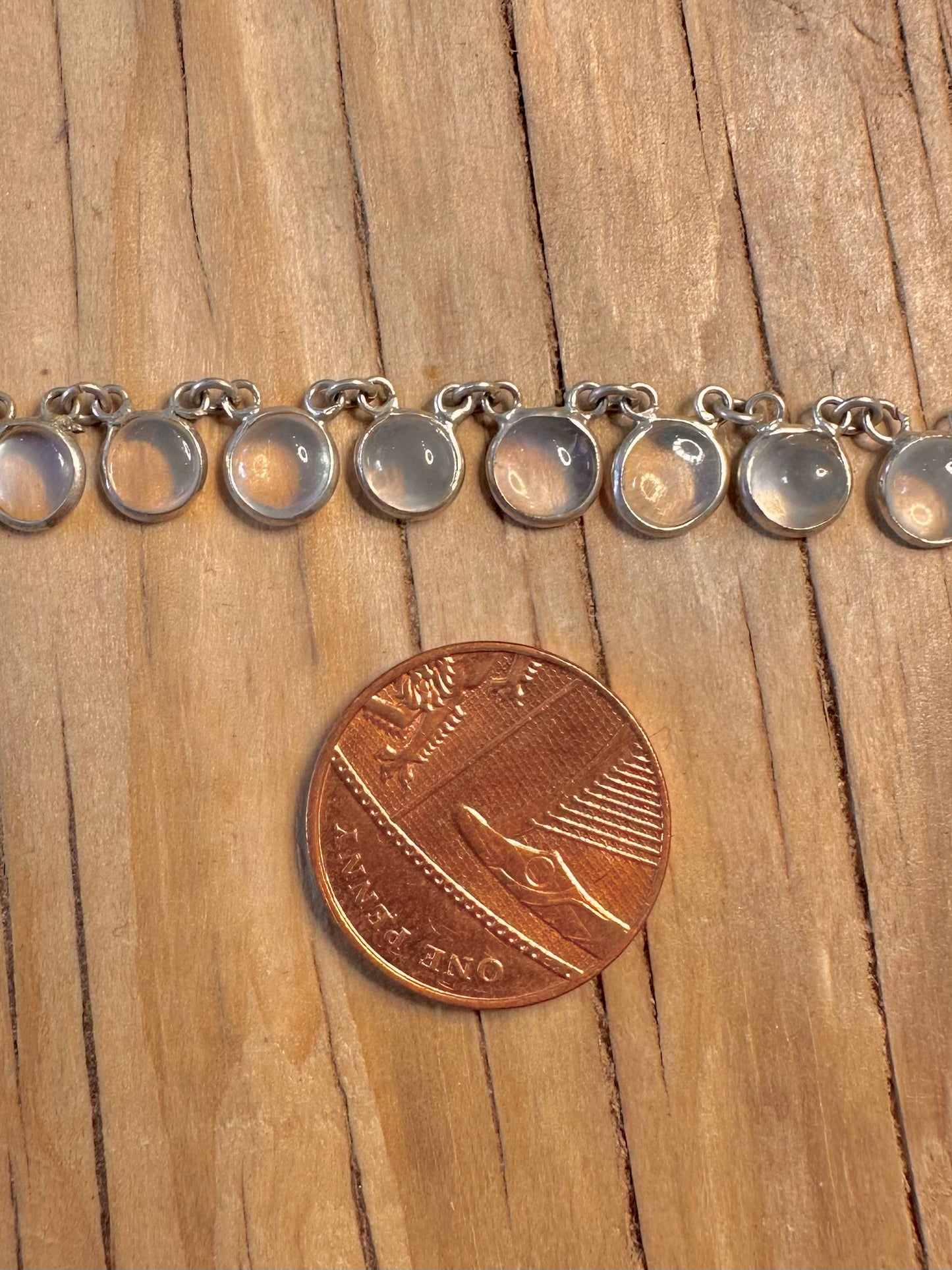 Modern Moonstone 925 Silver 16.5 inch Necklace