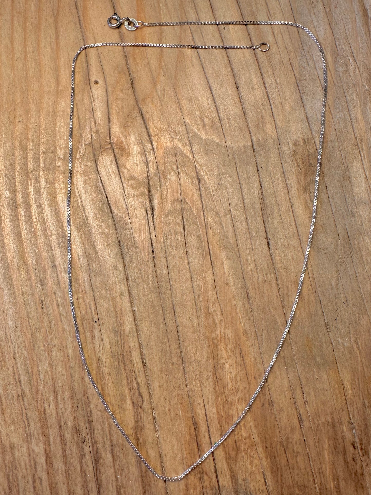 Vintage Box Chain 925 Sterling Silver 18 inch Necklace