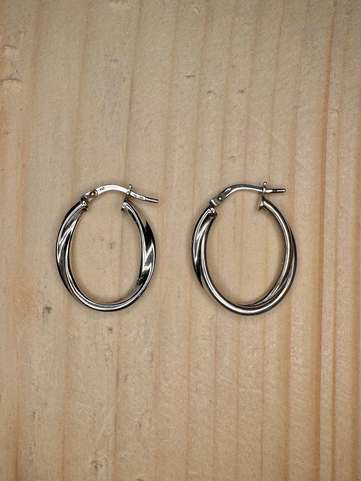 Twist Hoop 925 Sterling Silver Earrings