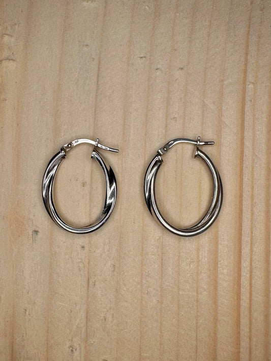 Twist Hoop 925 Sterling Silver Earrings