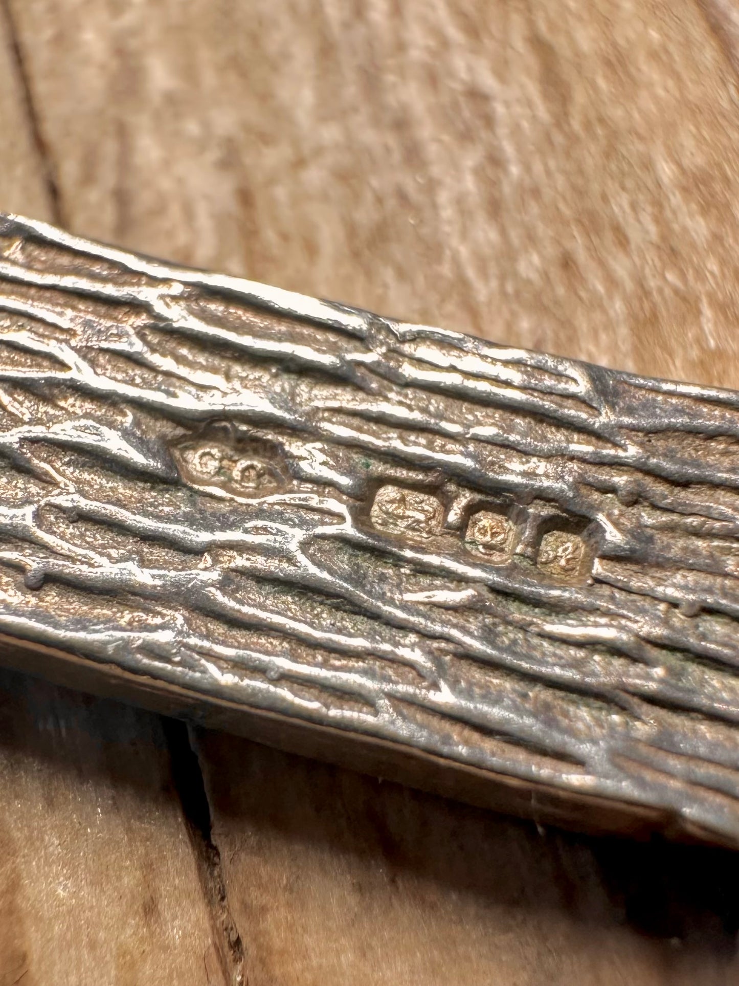 Vintage 1975 Texturierter D-Buchstabe 925 Sterling Silber Anhänger
