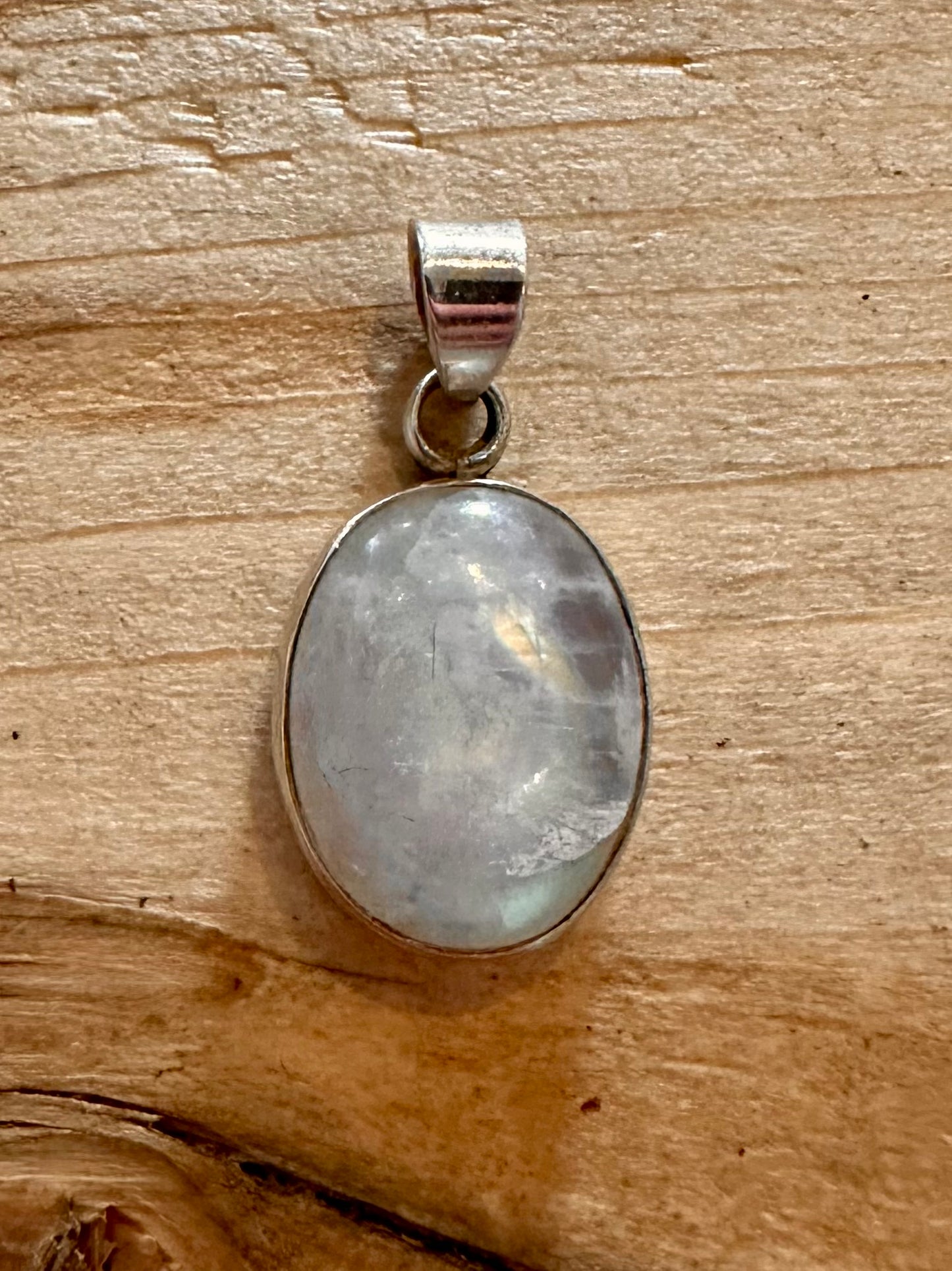 Vintage Moonstone Oval 925 Silver Pendant