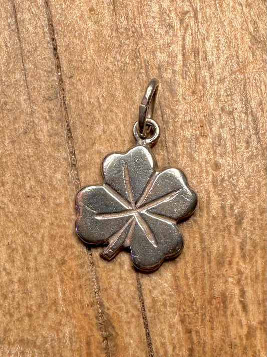 Vintage Four Leaf Clover 925 Sterling Silver Pendant