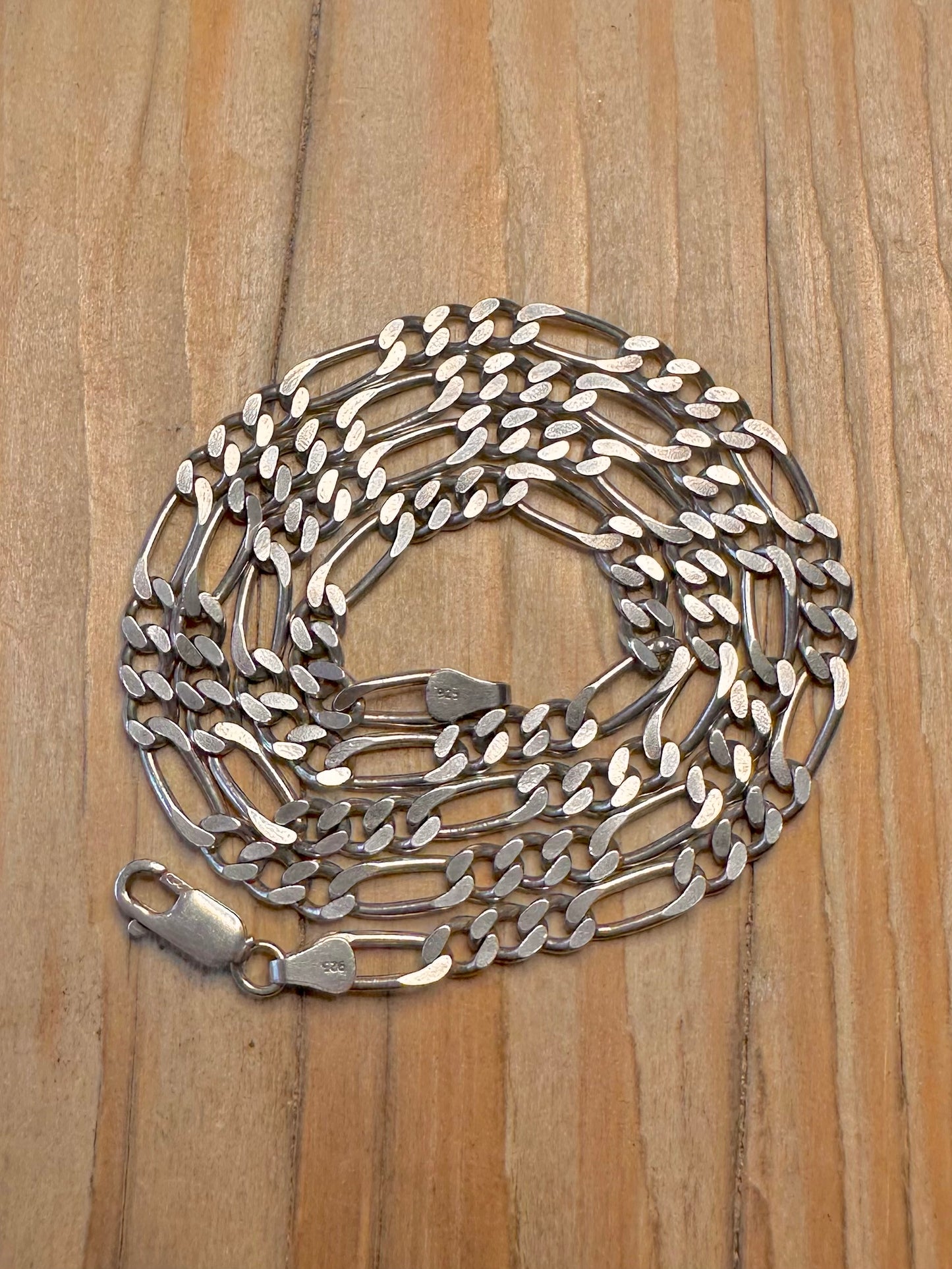 Vintage Figaro Curb Chain 925 Sterling Silver 19.7 inch