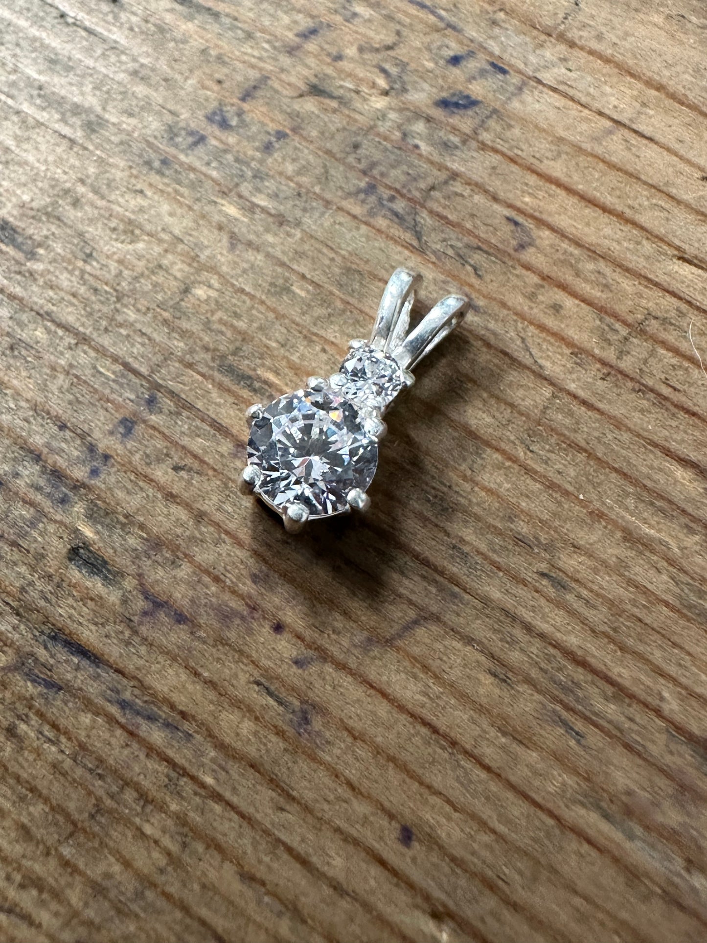 Modernist CZ 925 Silver Pendant