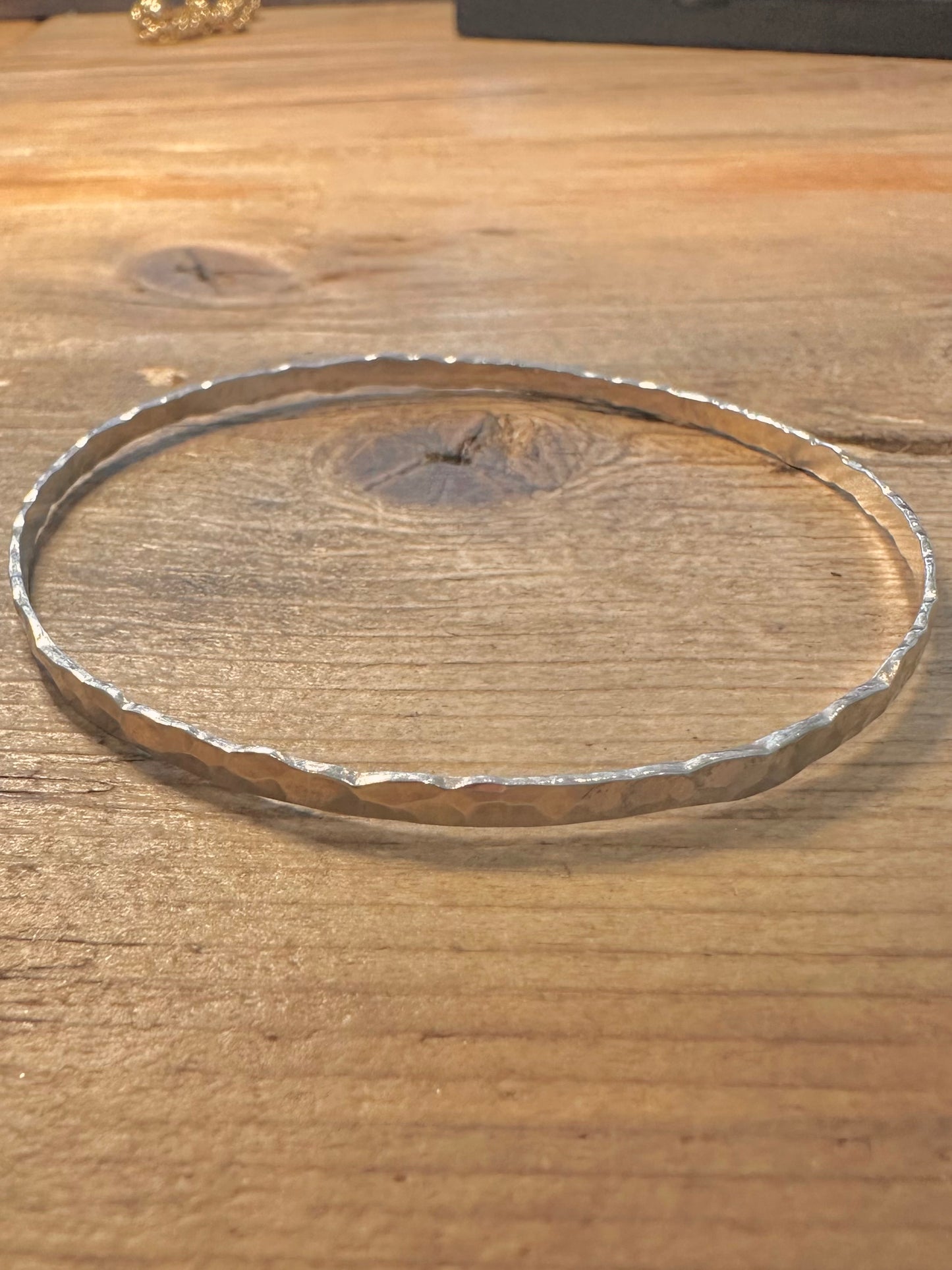 Vintage Hammered 925 Silver Bangle