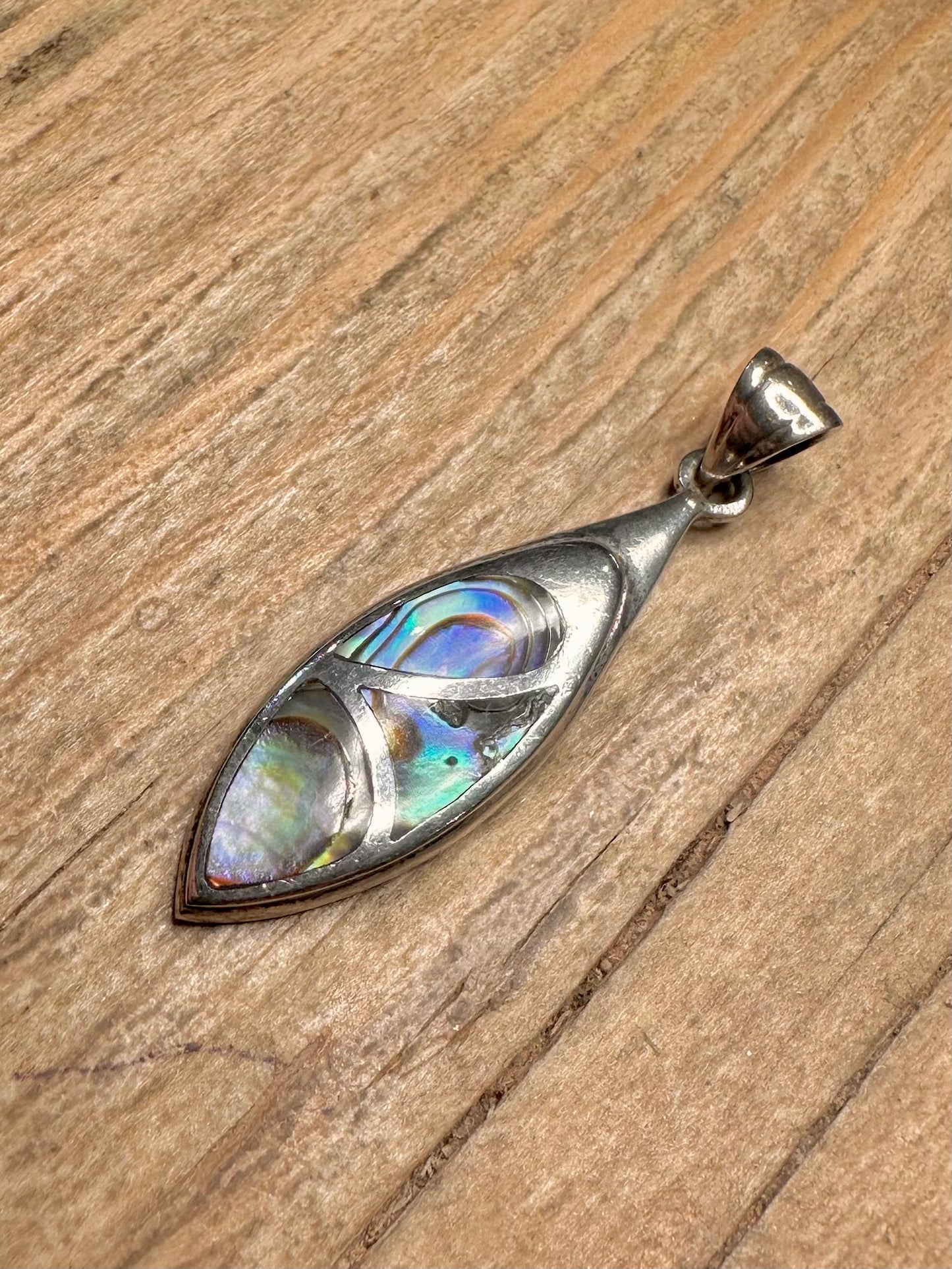 Abstract Abalone 925 Sterling Silver Pendant