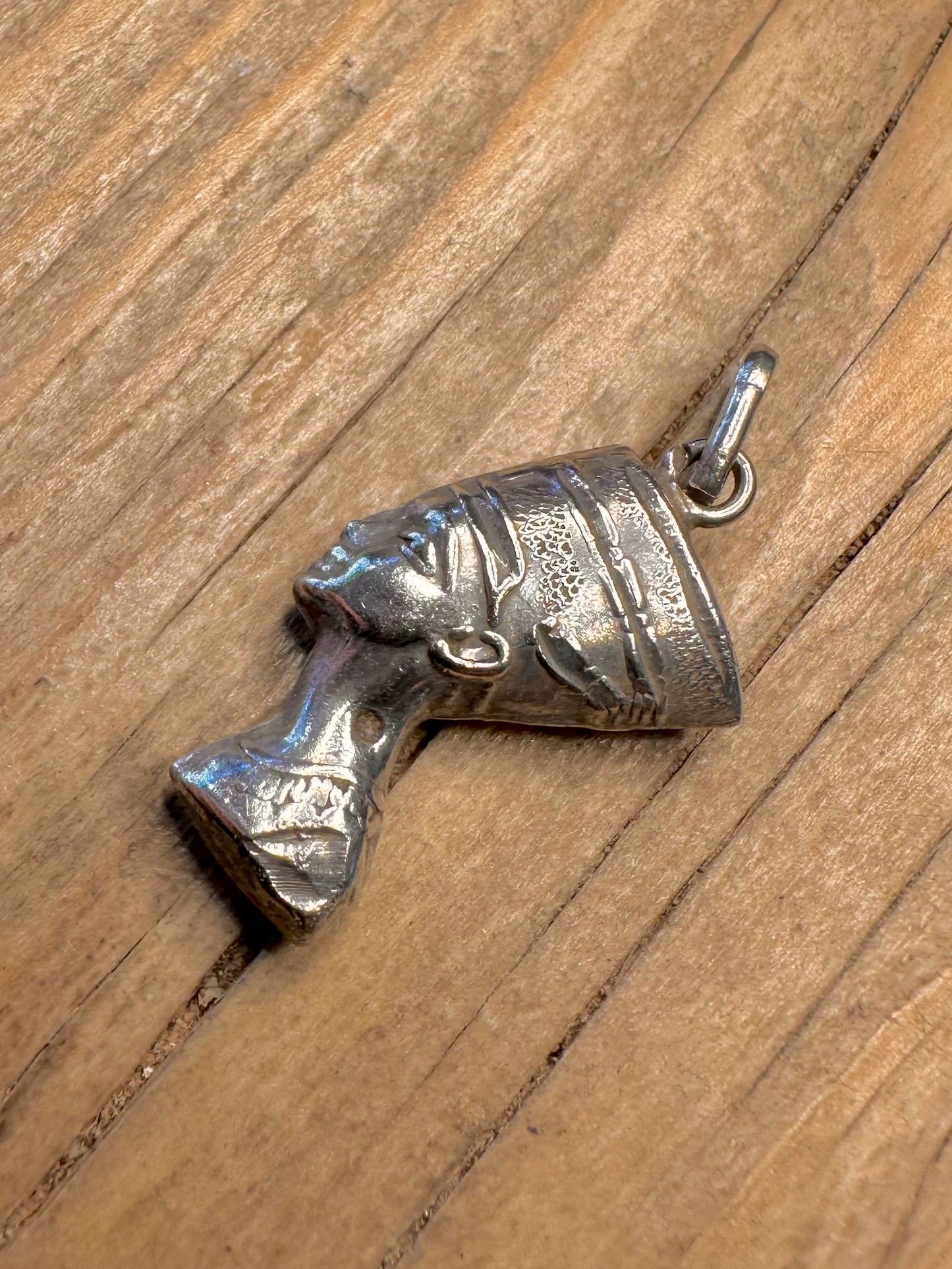 Vintage Egyptian Nefertiti 925 Sterling Silver Pendant