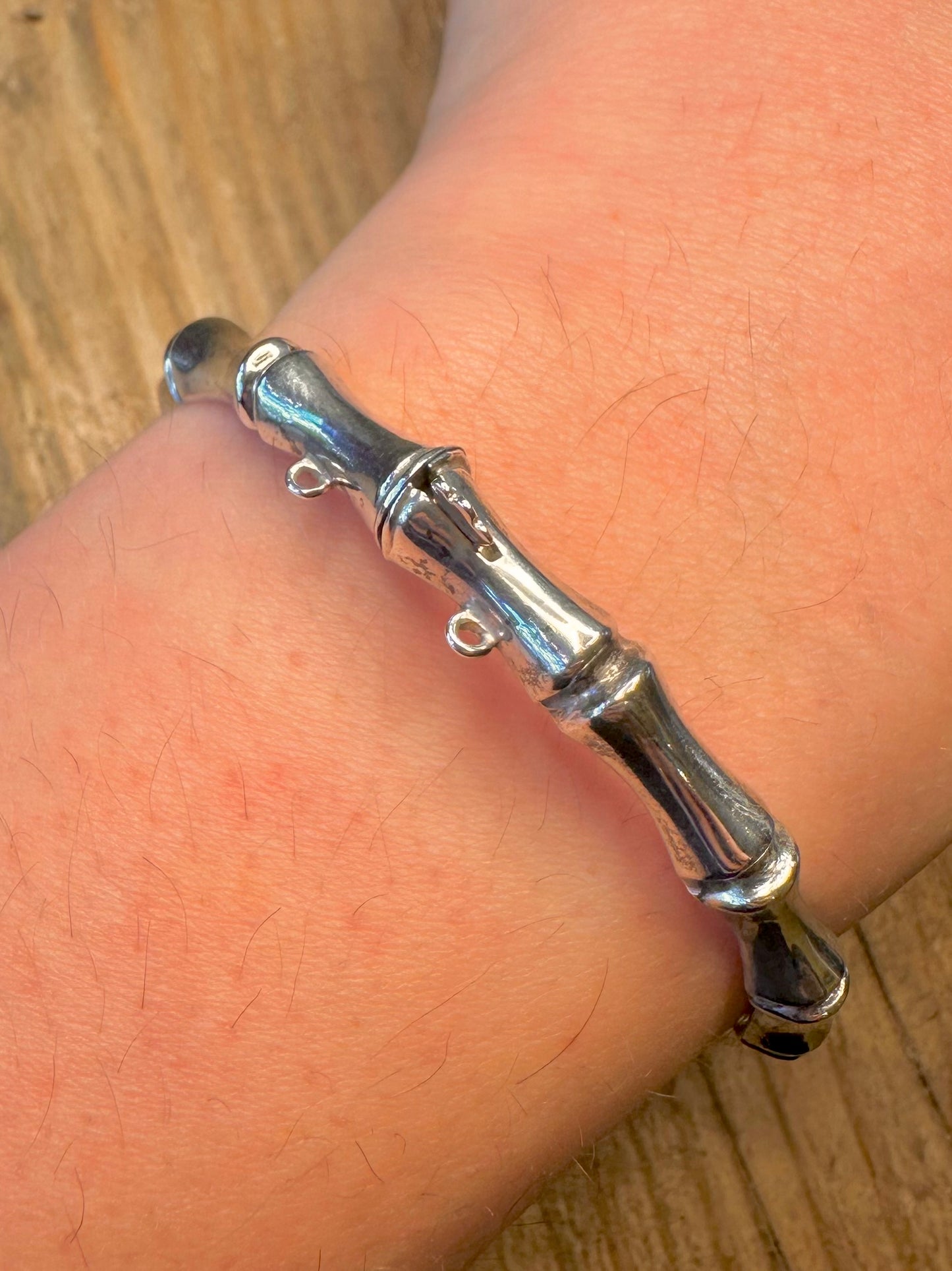 Vintage 1986 Bamboo 925 Sterling Silver Bangle