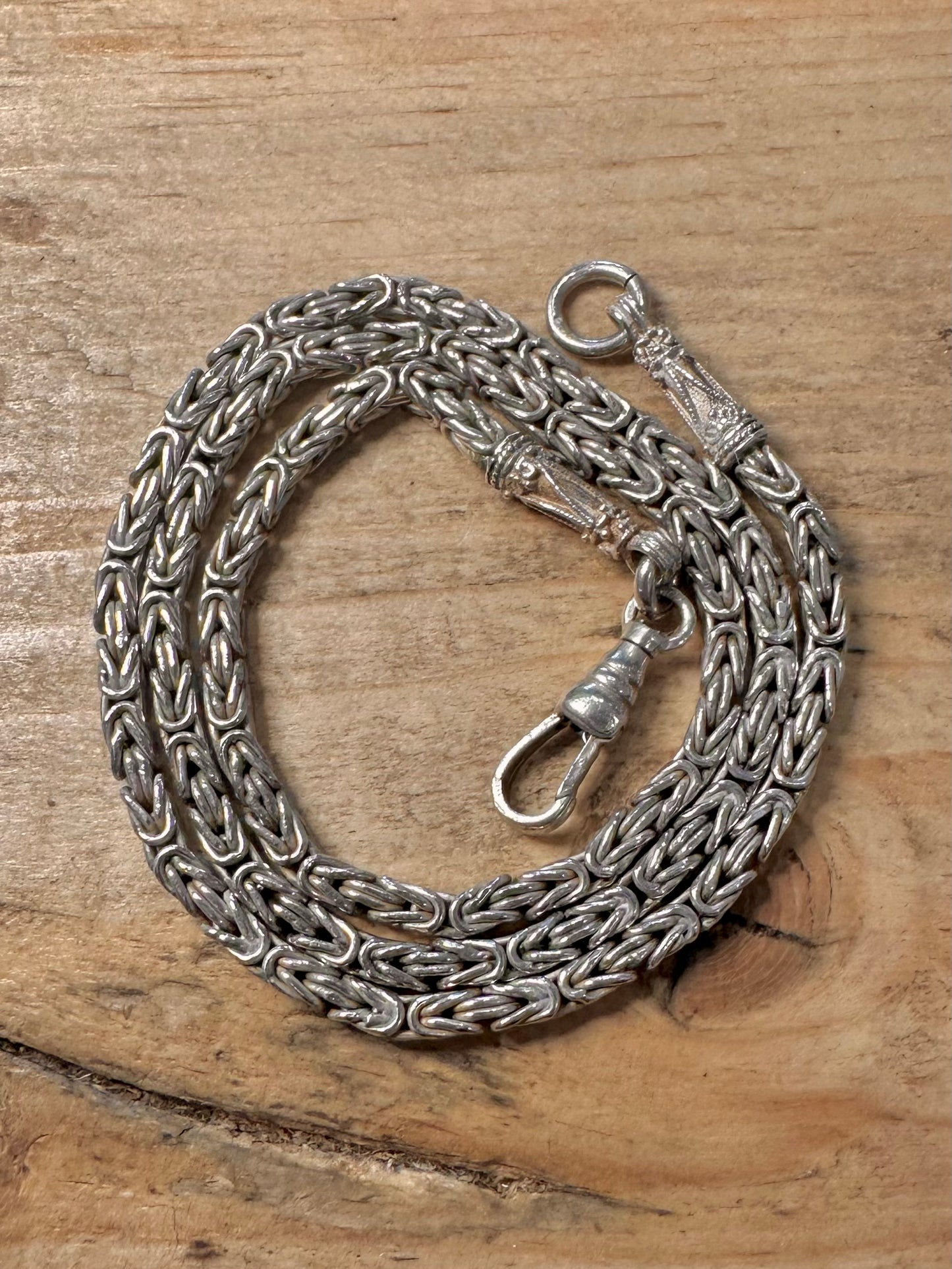 Vintage Byzantine Link Albert Clasp 925 Silver 18.8 inch Necklace