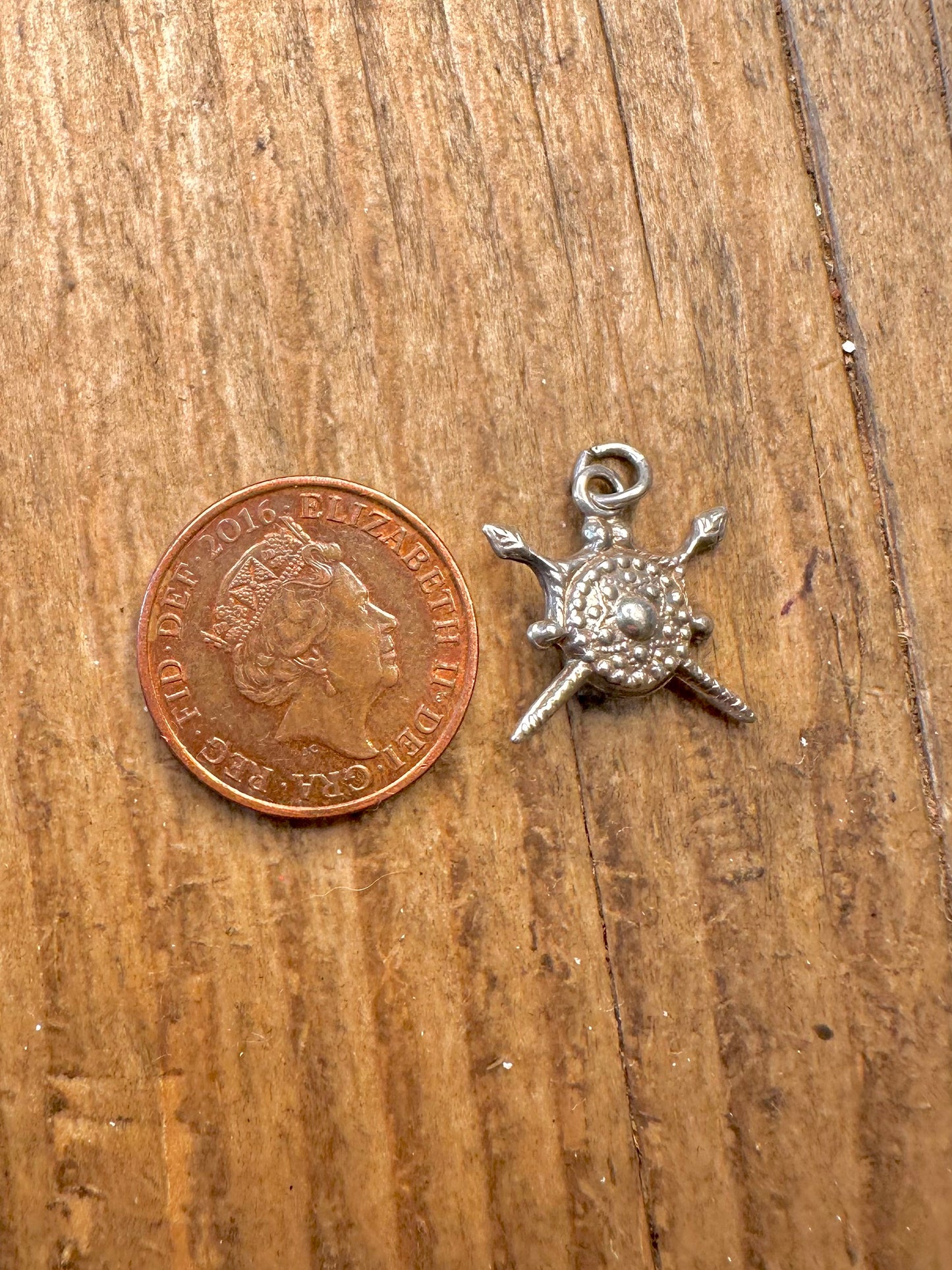 Cross Spears and Shield 925 Sterling Silver Charm Pendant