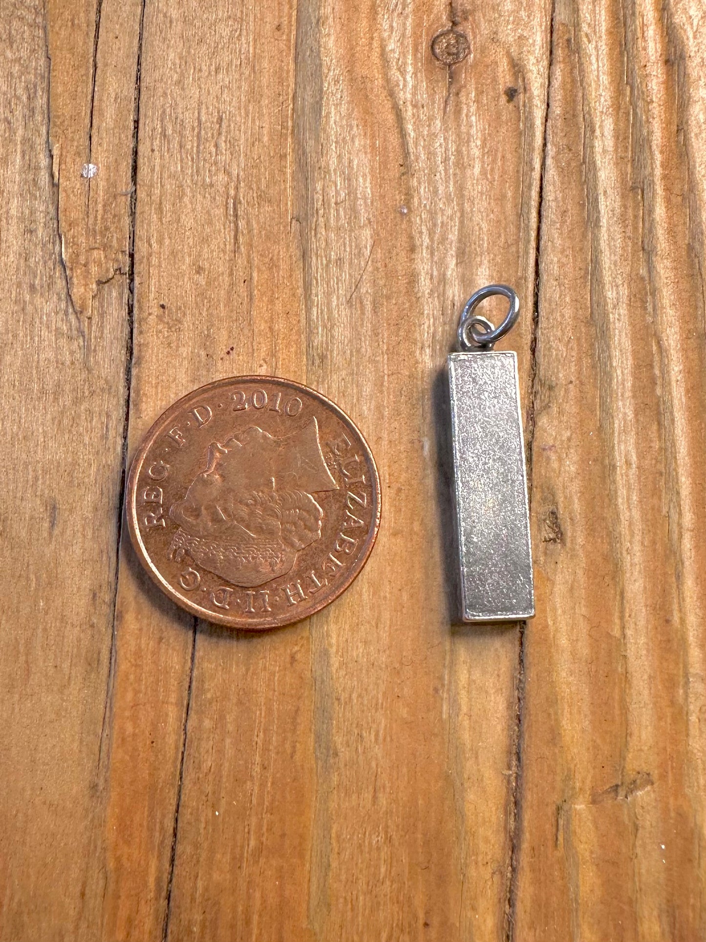 Ingot 1977 London Maker JL 925 Sterling Silver Pendant