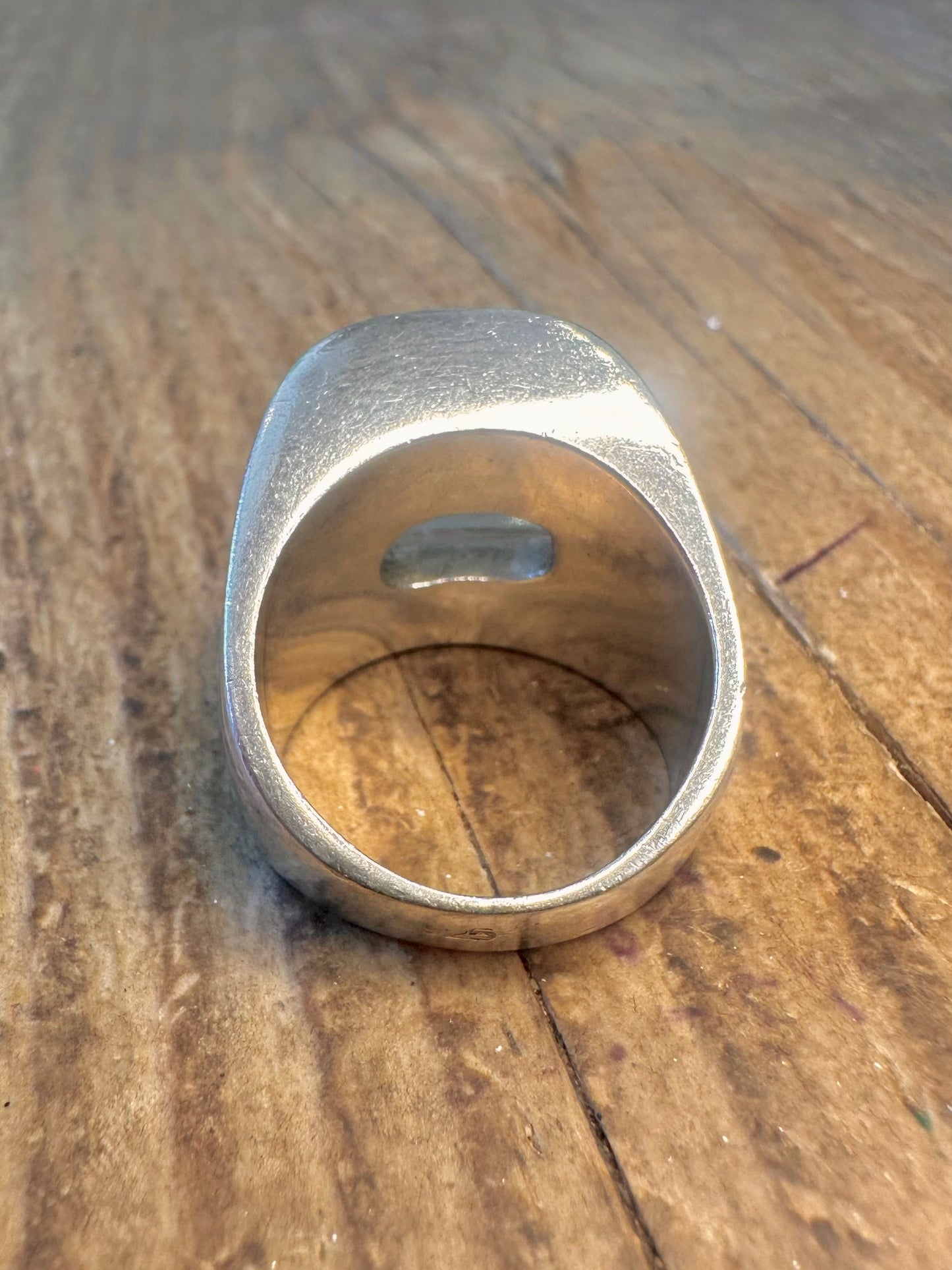 Chunky Open Square 925 Sterling Silver Size N Ring