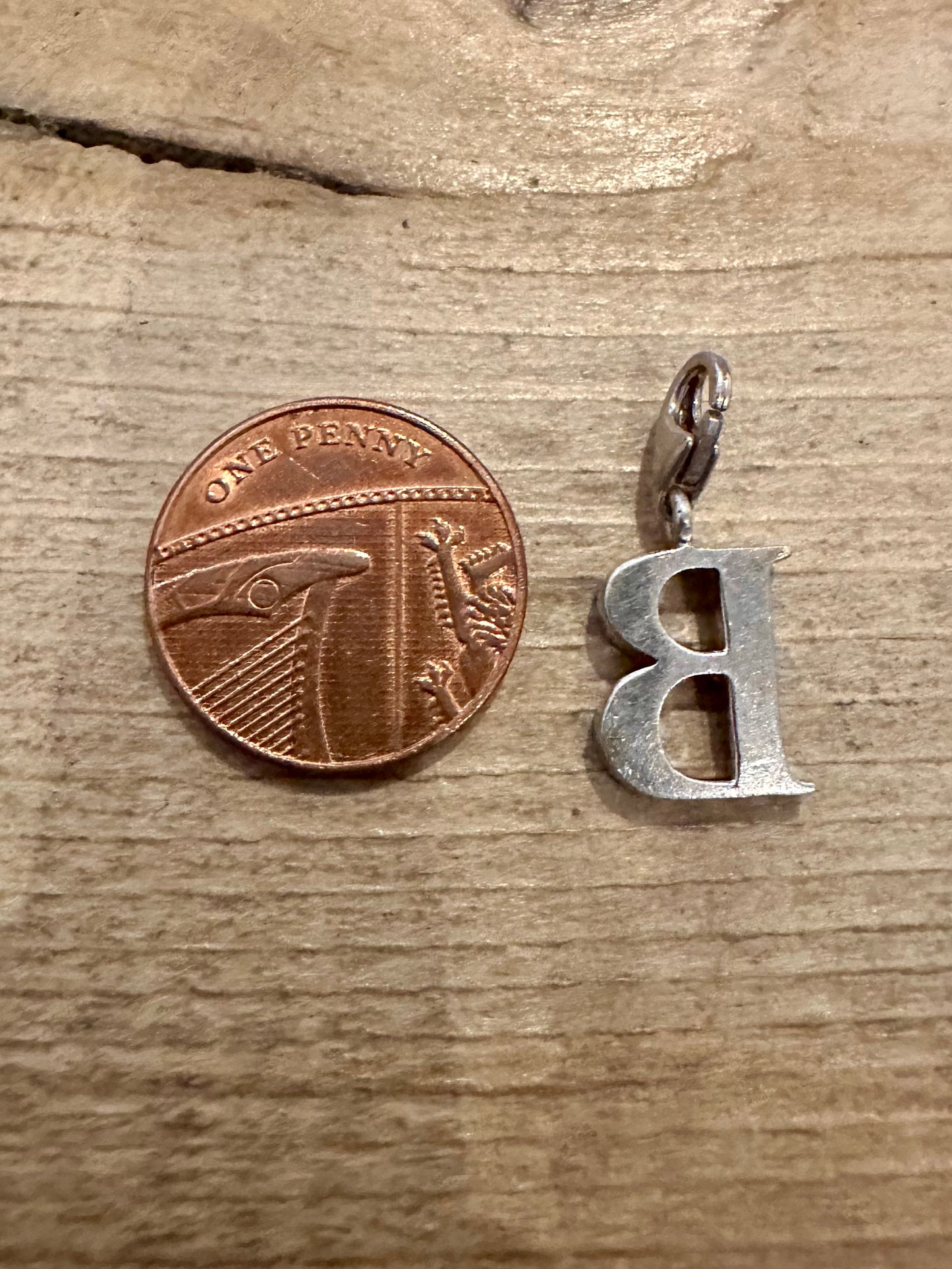 Vintage Letter B 925 Silver Pendant