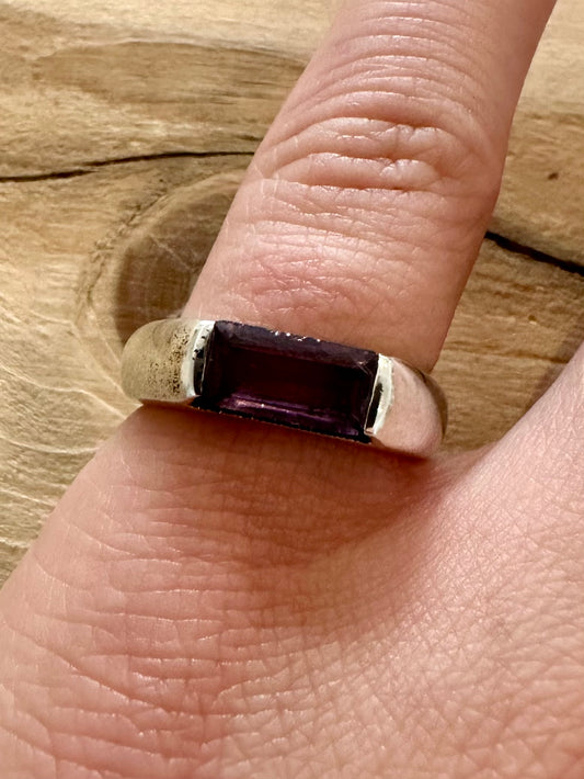 Modern Amethyst 925 Silver Size O Ring