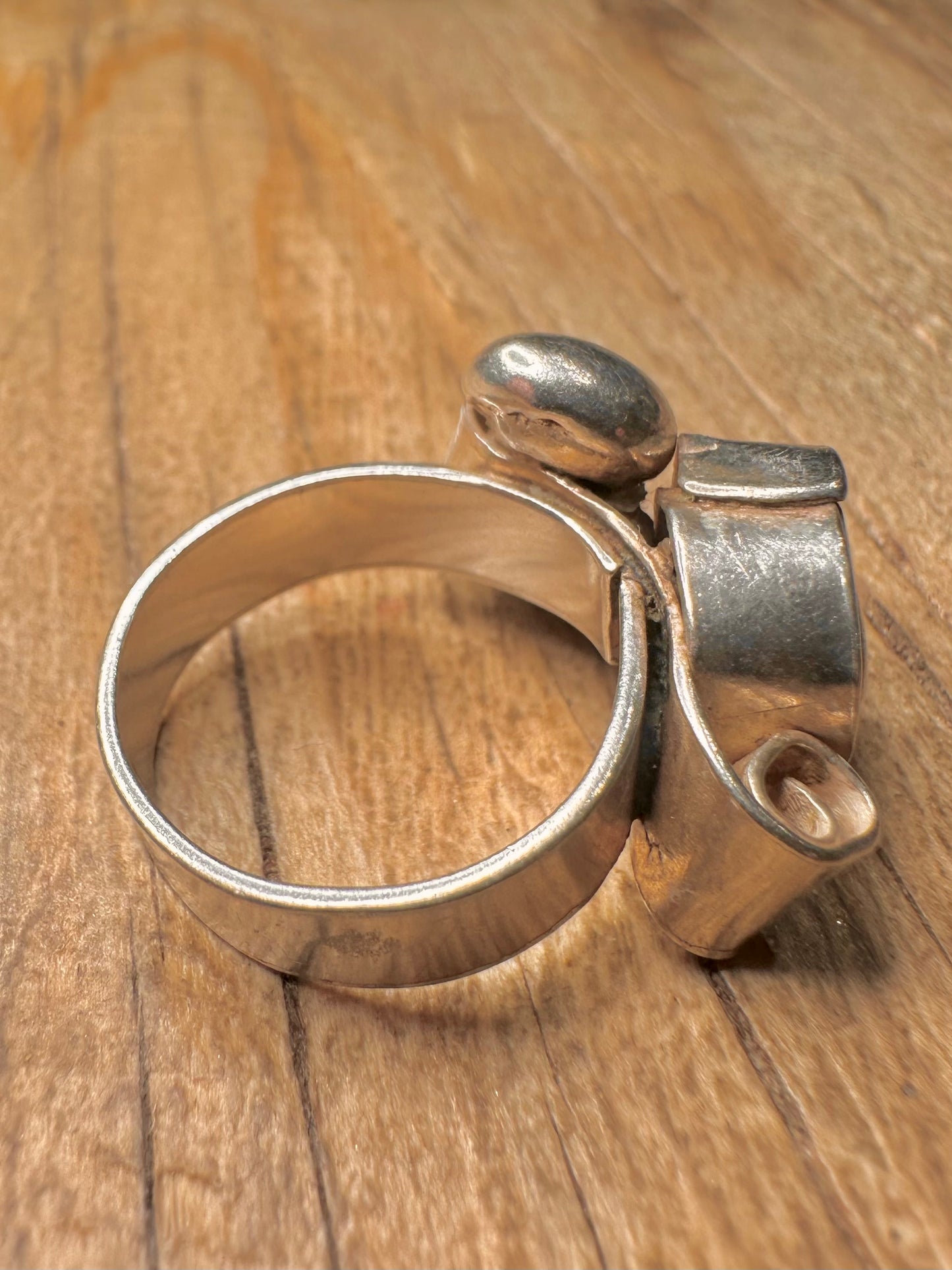Abstract Modernist 925 Sterling Silver Size M1/2 Ring