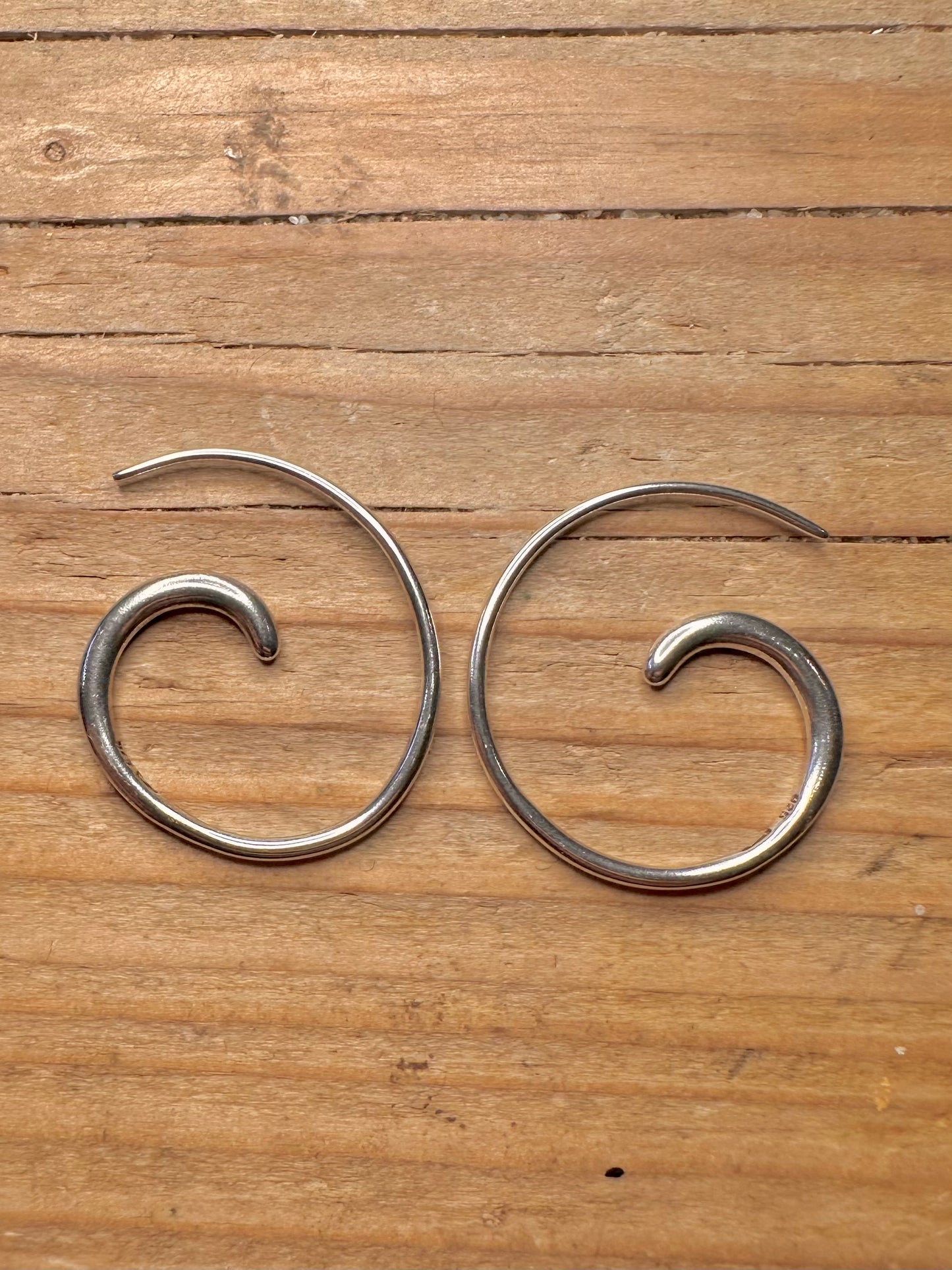 Abstract Spiral 925 Sterling Silver Earrings