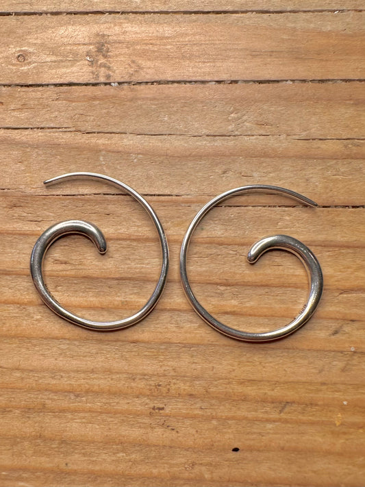 Abstrakte Spiral-Ohrringe aus 925er Sterlingsilber