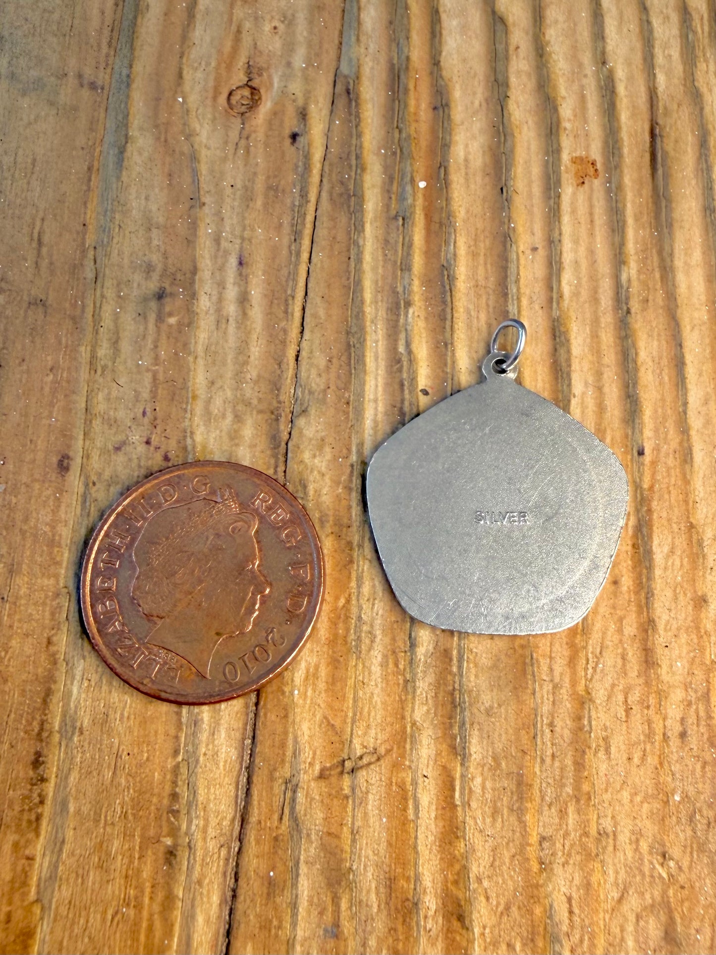 St Christopher Textured 925 Sterling Silver Pendant