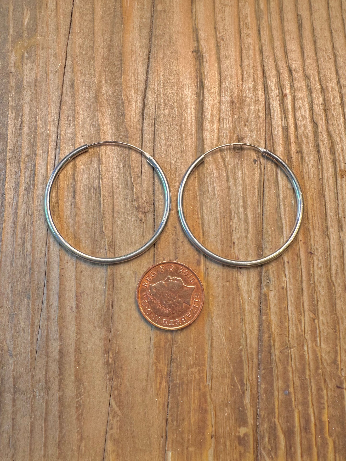 Large Hoops 925 Sterling Silver Earrings