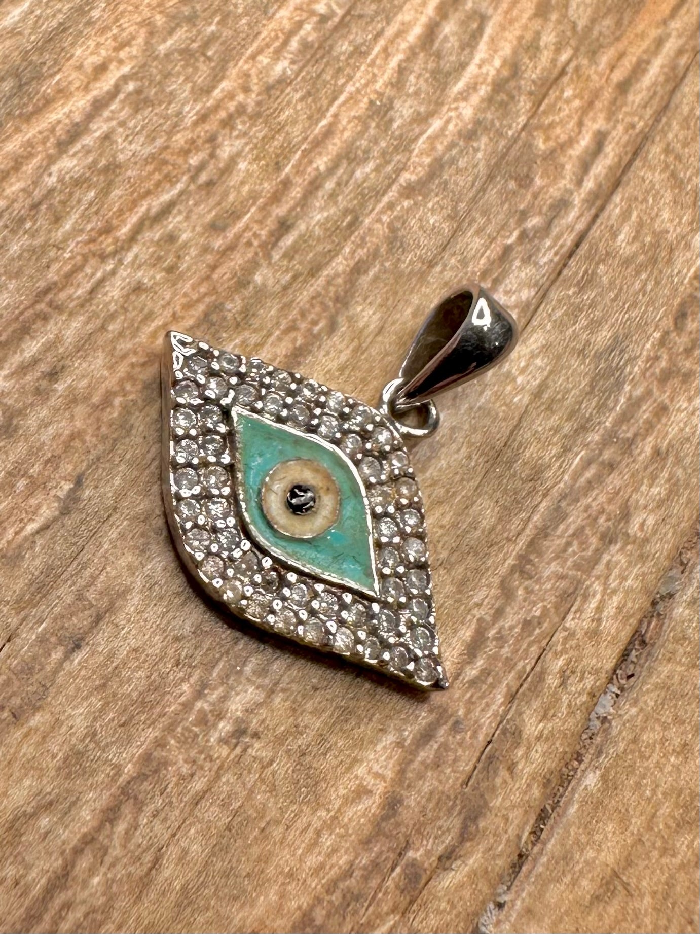 Moderner CZ-Augen-Anhänger aus 925er Sterlingsilber