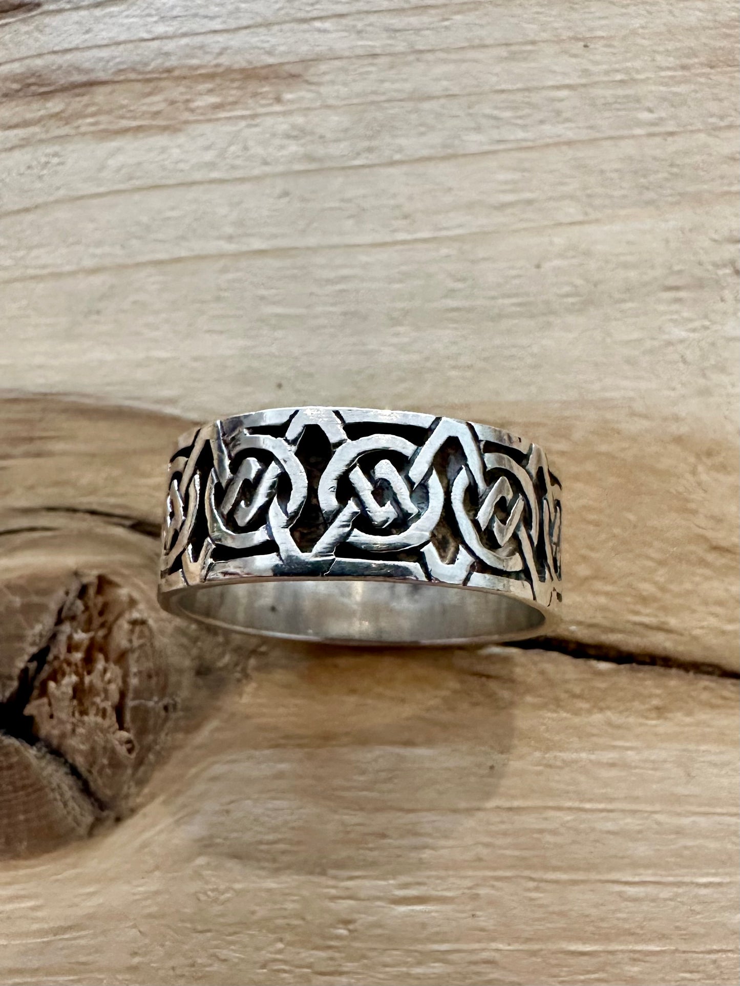 Vintage Celtic Band 925 Silver Size V1/2 Ring