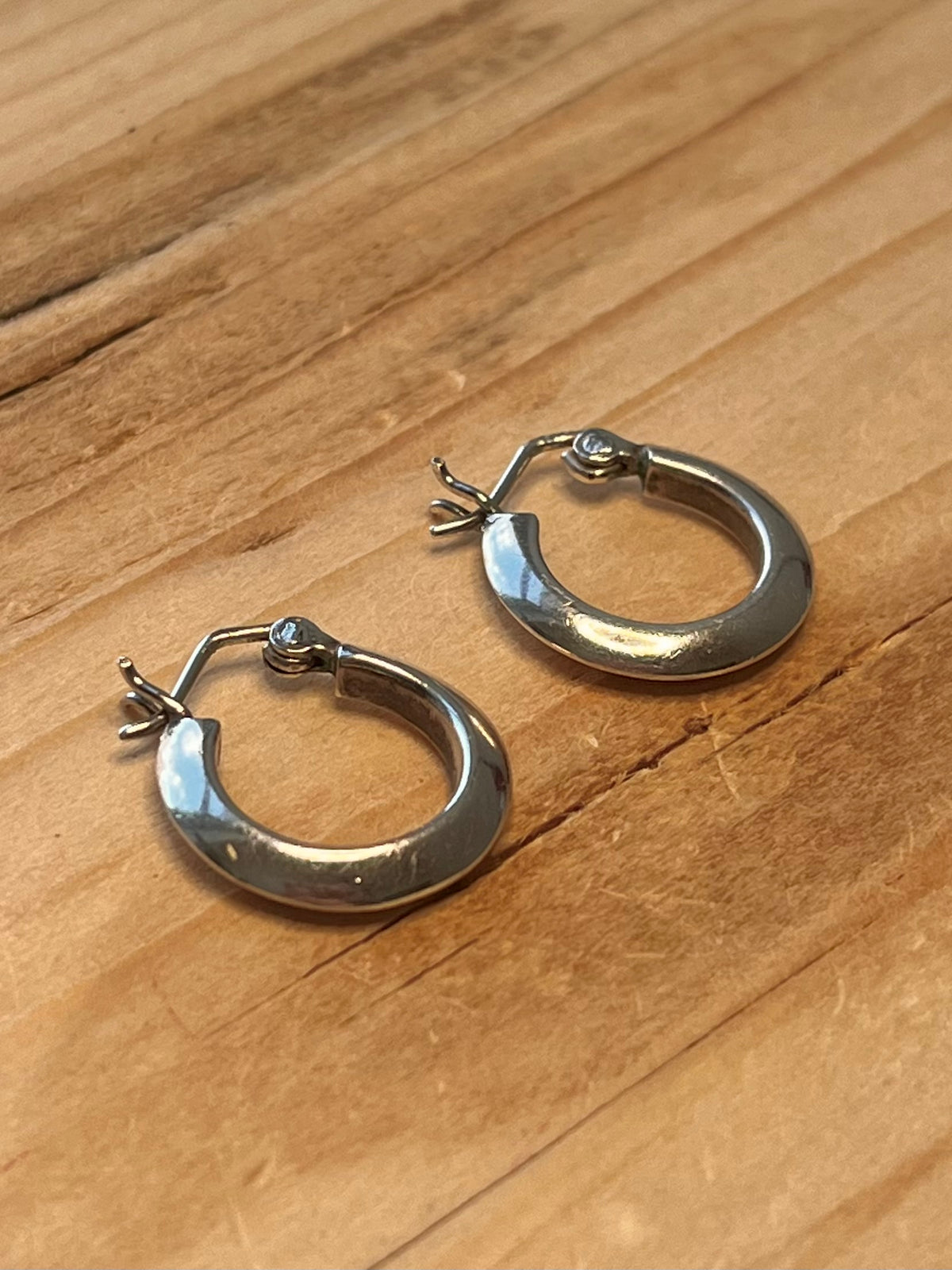 Small Chunky 925 Sterling Silver Hoop Earrings