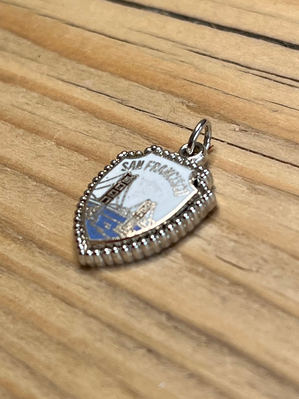 Golden Gate San Francisco Shield 925 Sterling Silver Pendant