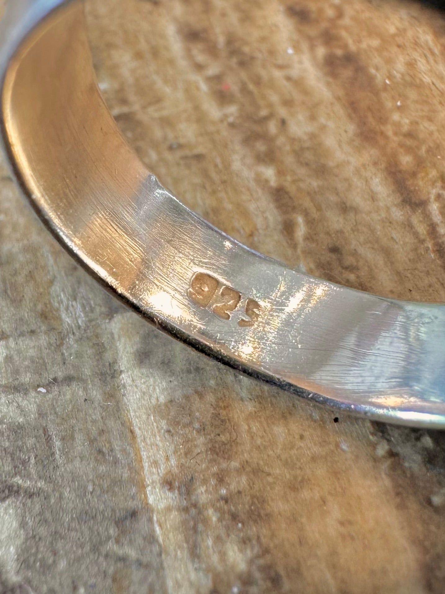 Golden Rutilated Quarts Rectangle 925 Sterling Silver Size M1/2 Ring