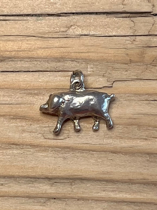 Small Pig 925 Sterling Silver Pendant