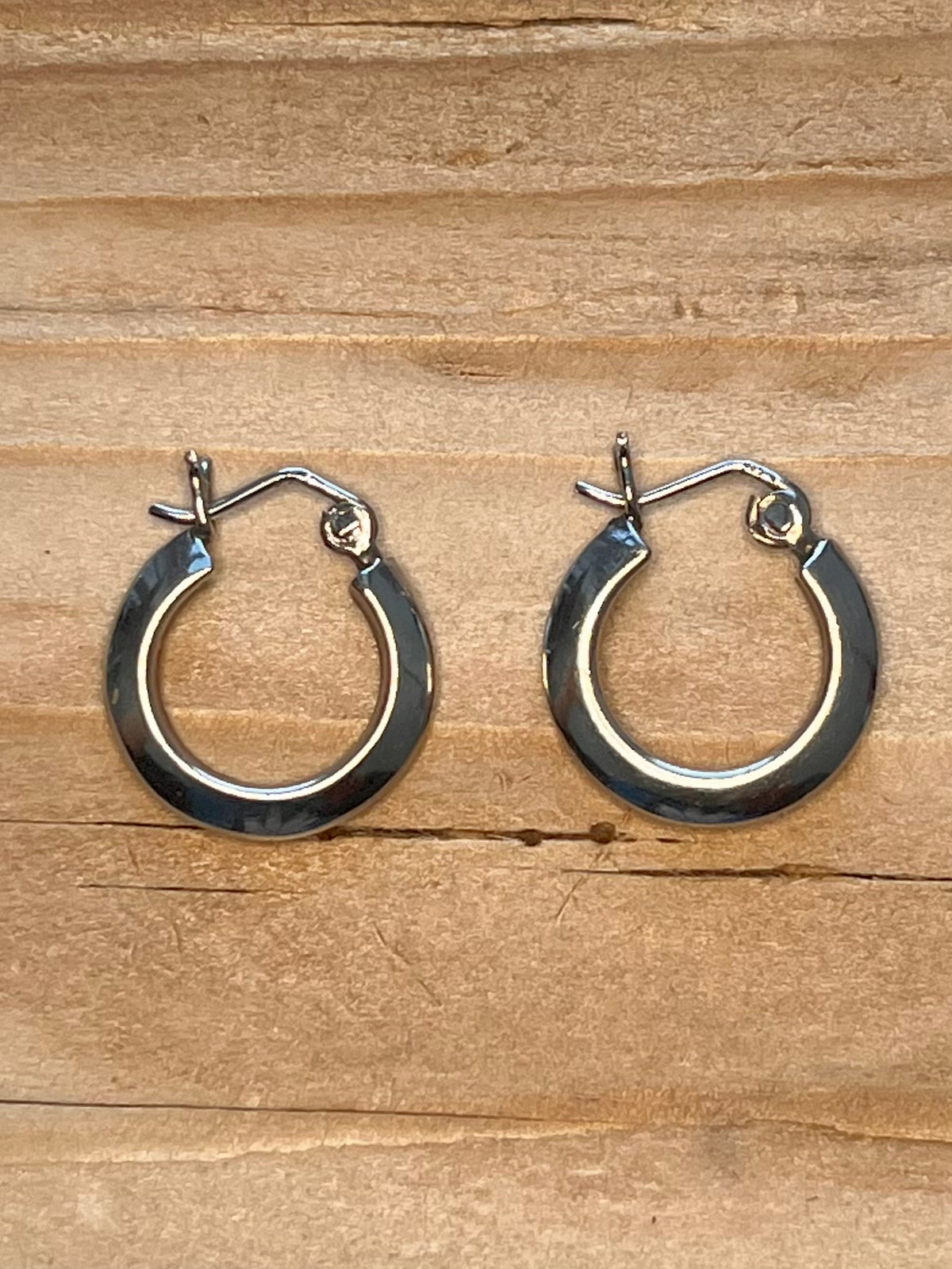 Small Chunky 925 Sterling Silver Hoop Earrings