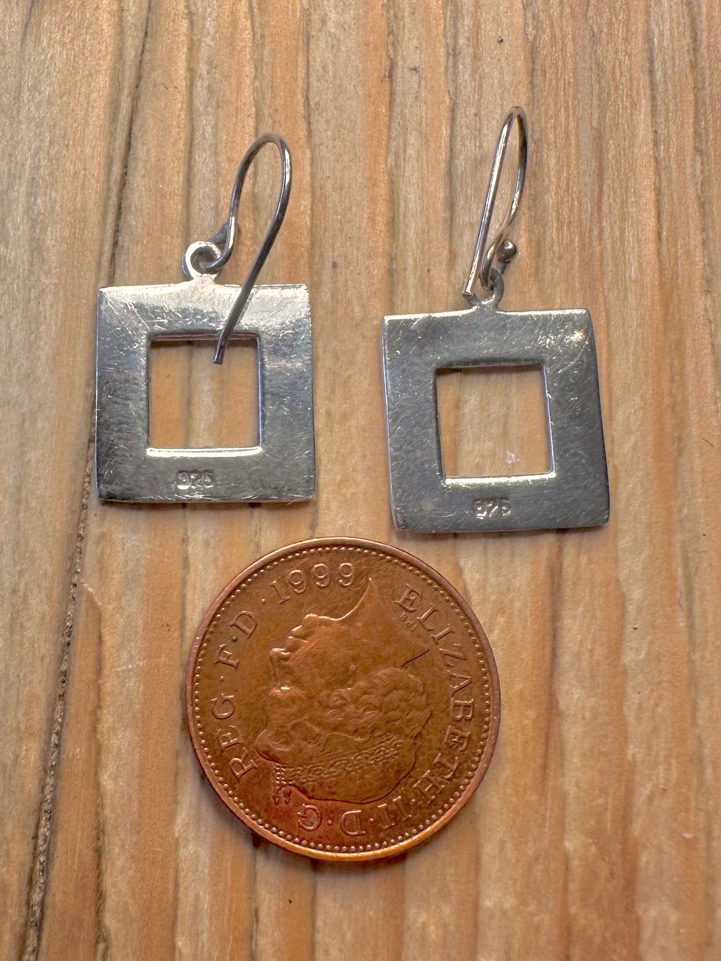 Modern Square 925 Sterling Silver Earrings