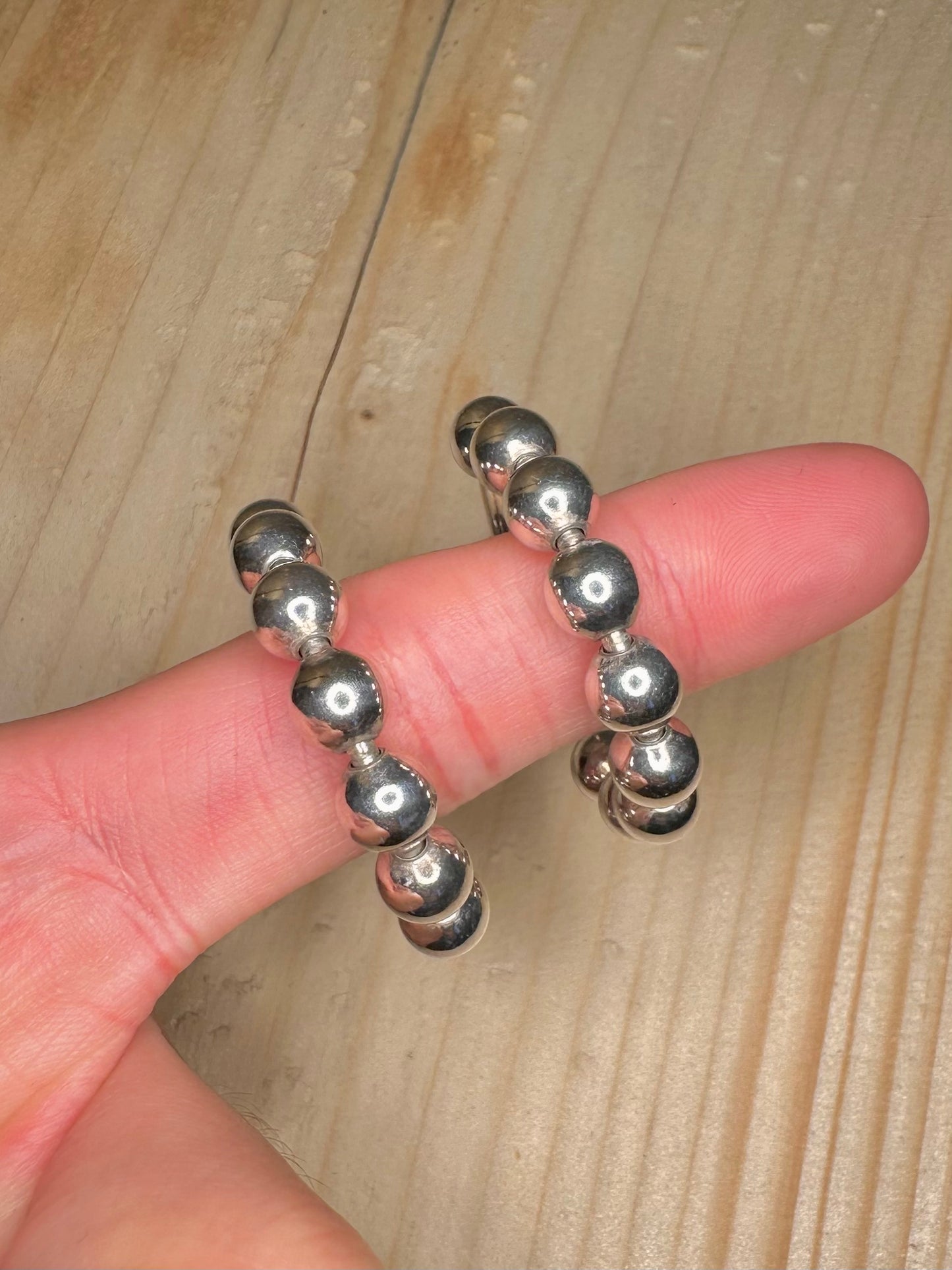 Bubble Hoop 925 Sterling Silver Earrings