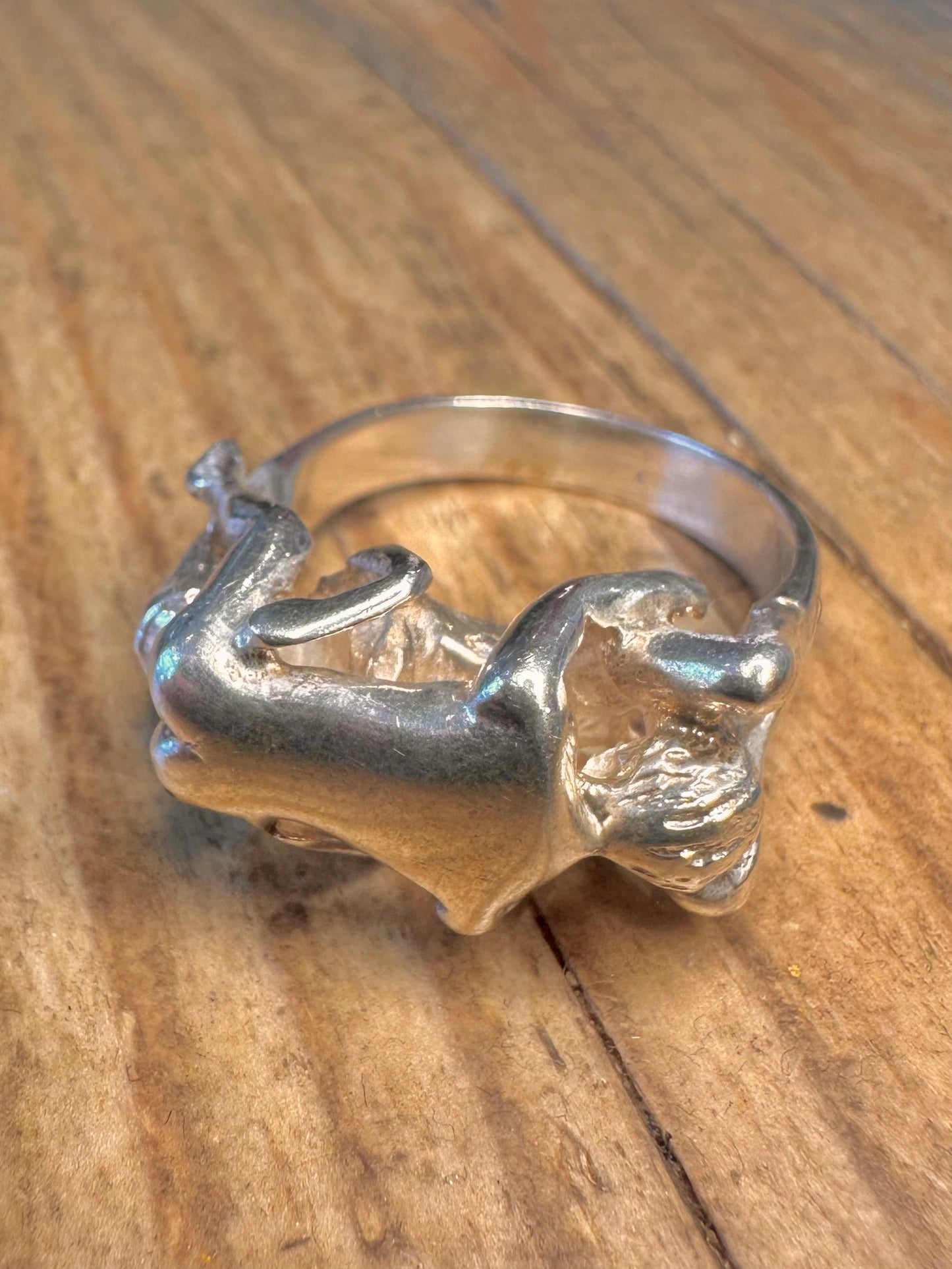 Erotisches Kama Sutra Paar 925er Sterlingsilber Ring Größe S