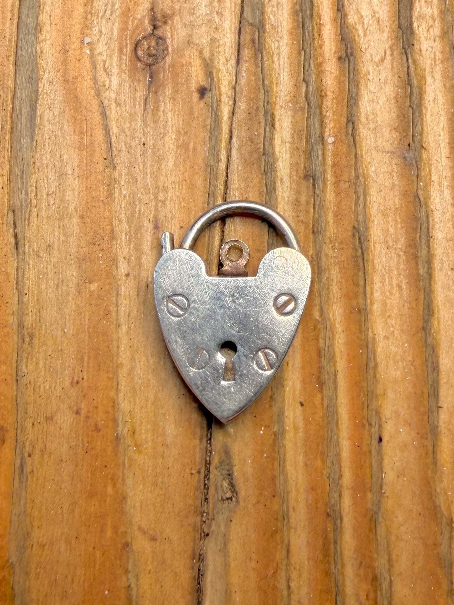 Heart 1975 Padlock Maker D&BS Birmingham 925 Sterling Silver Pendant