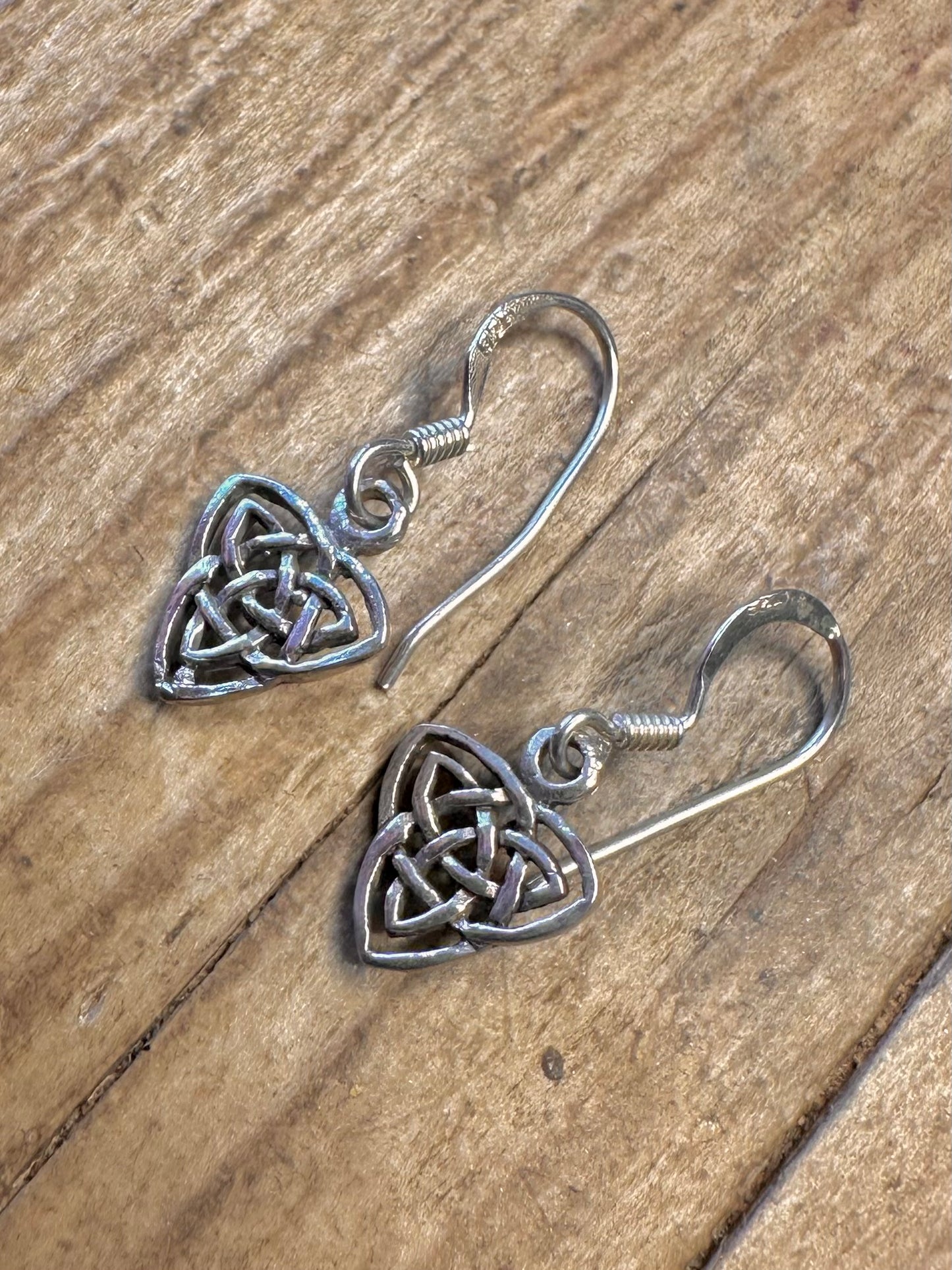 Celtic Triangle 925 Sterling Silver Earrings