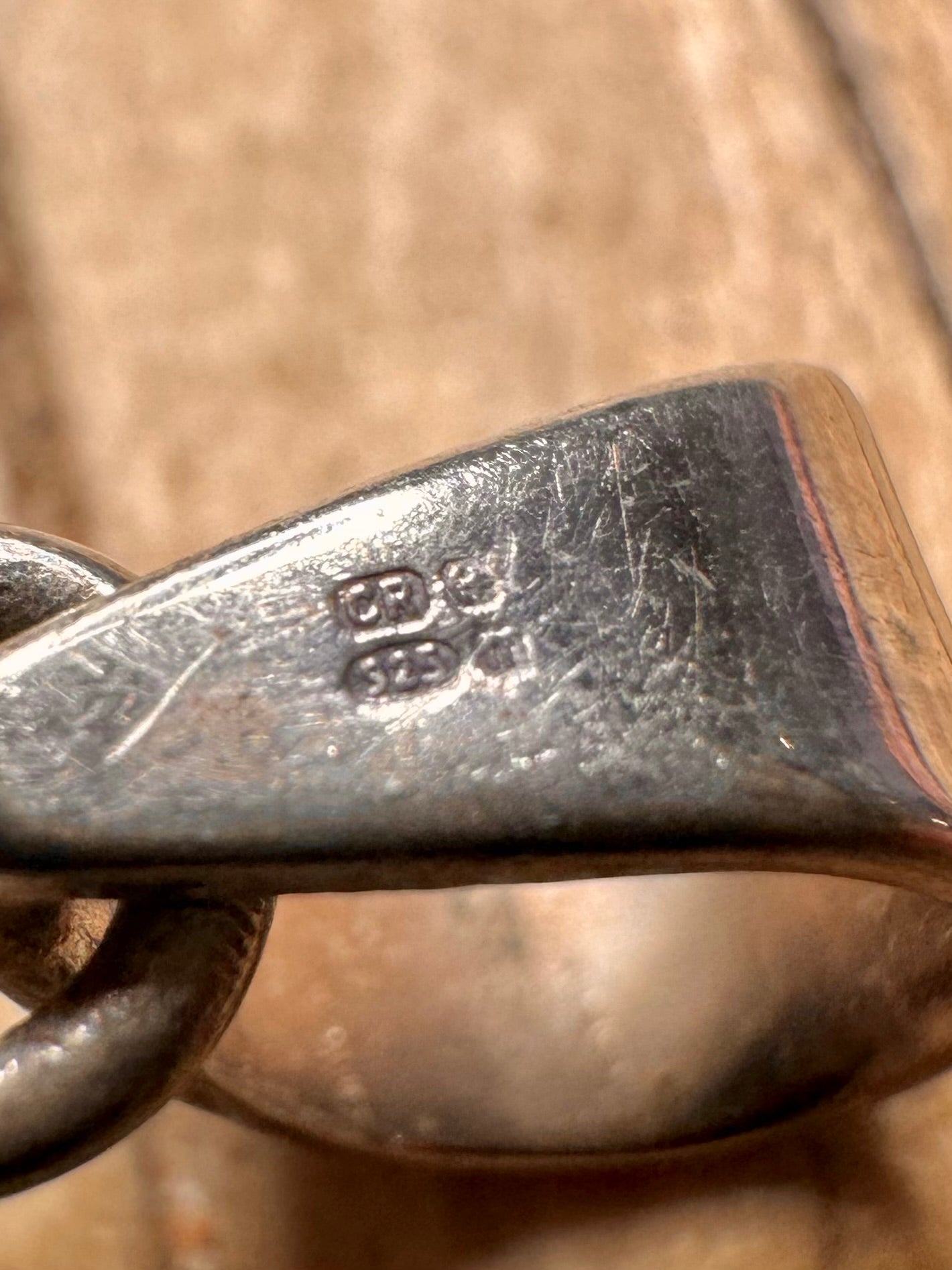 Vintage Three White Gemstone 925 Sterling Silver Hallmarked Pendant