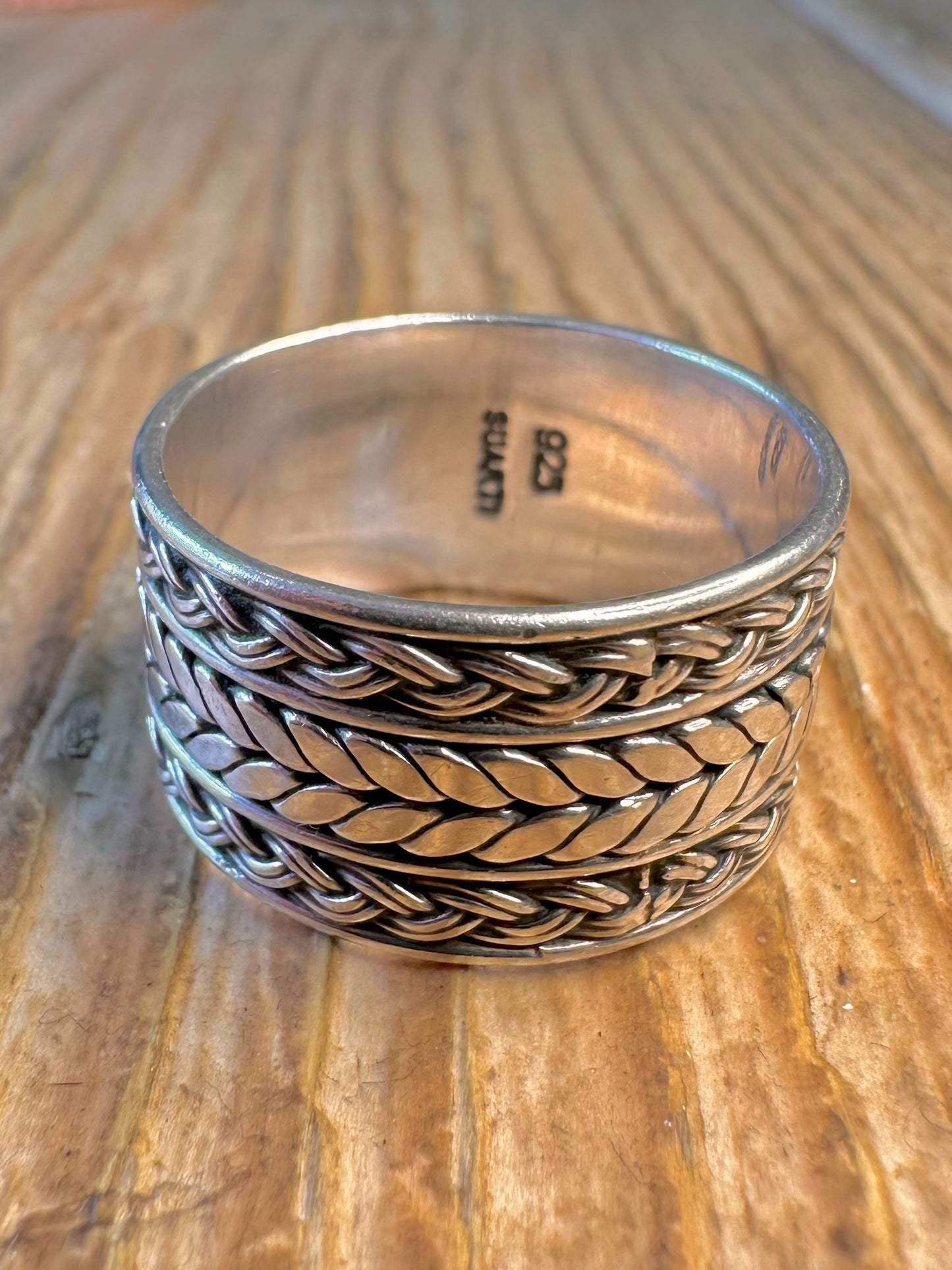 Suarti Wide Band 925 Sterling Silver Size V1/2 Ring