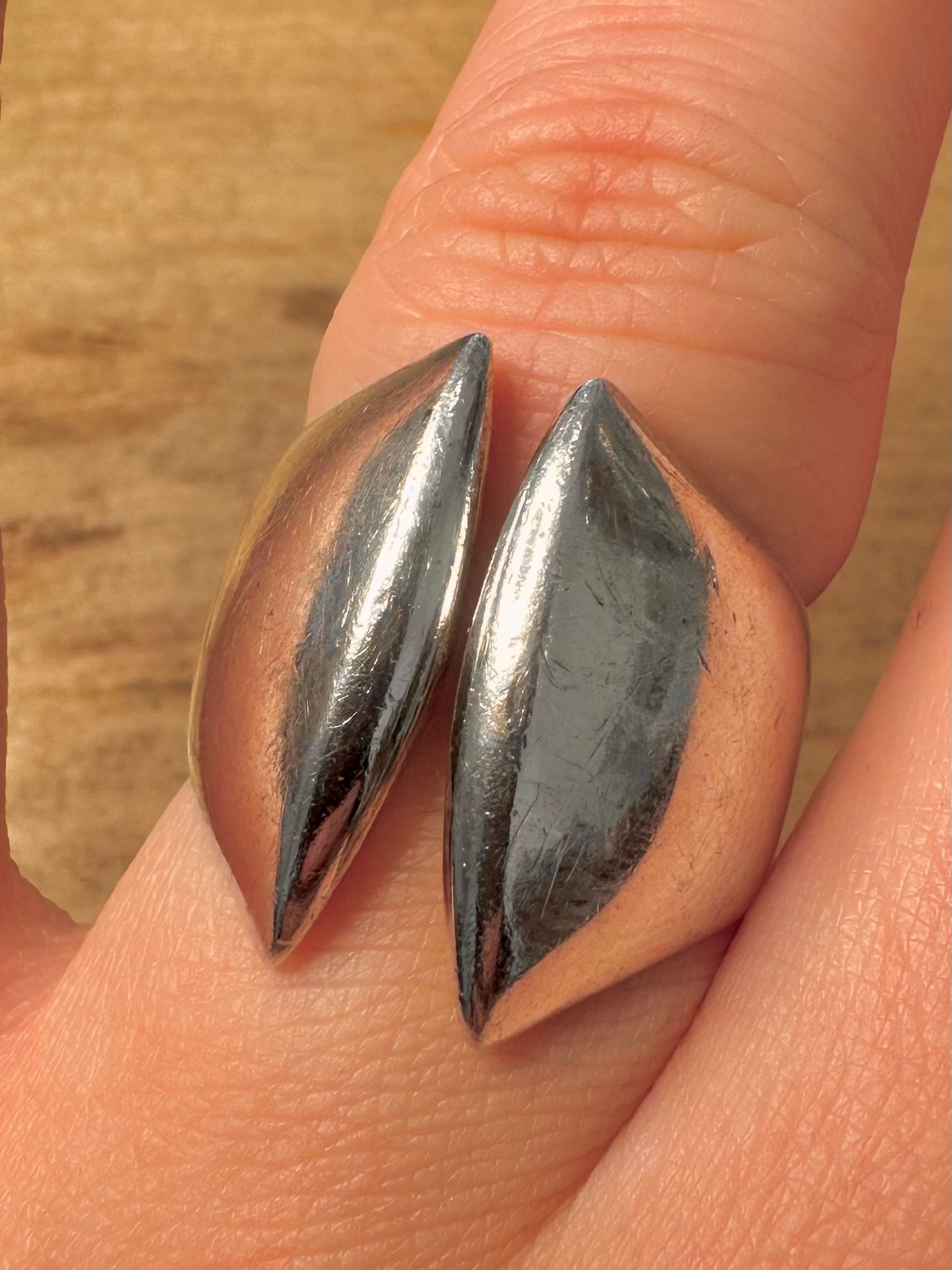 Abstract Modernist 925 Silver Size P1/2 Ring