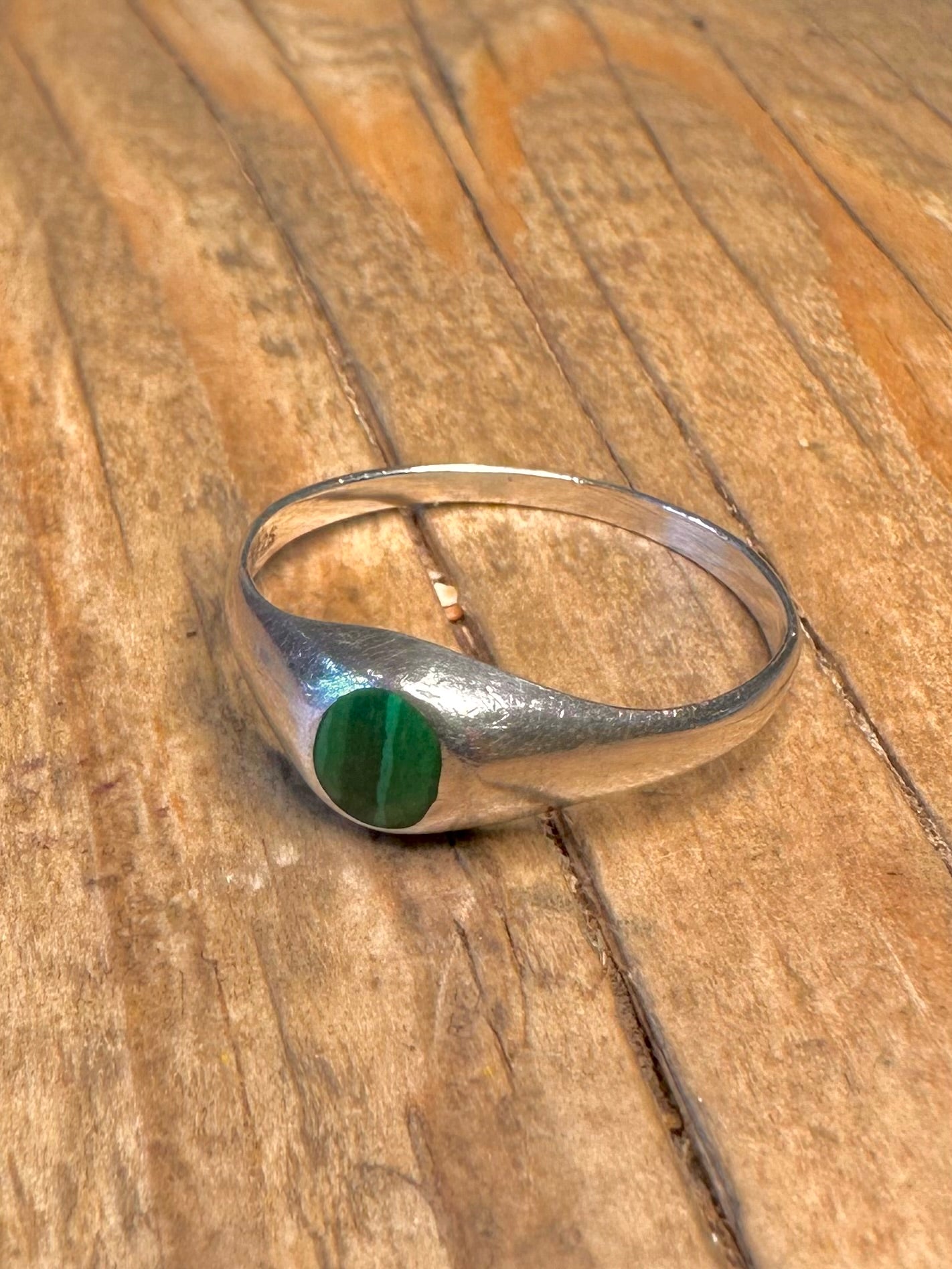 Malachit Siegelring 925 Sterling Silber Größe Q