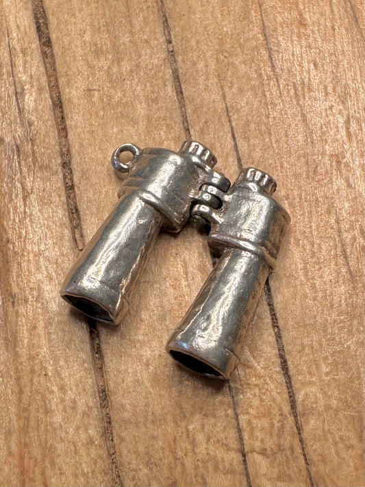 Vintage Articulated Binoculars 925 Sterling Silver Charm Pendant