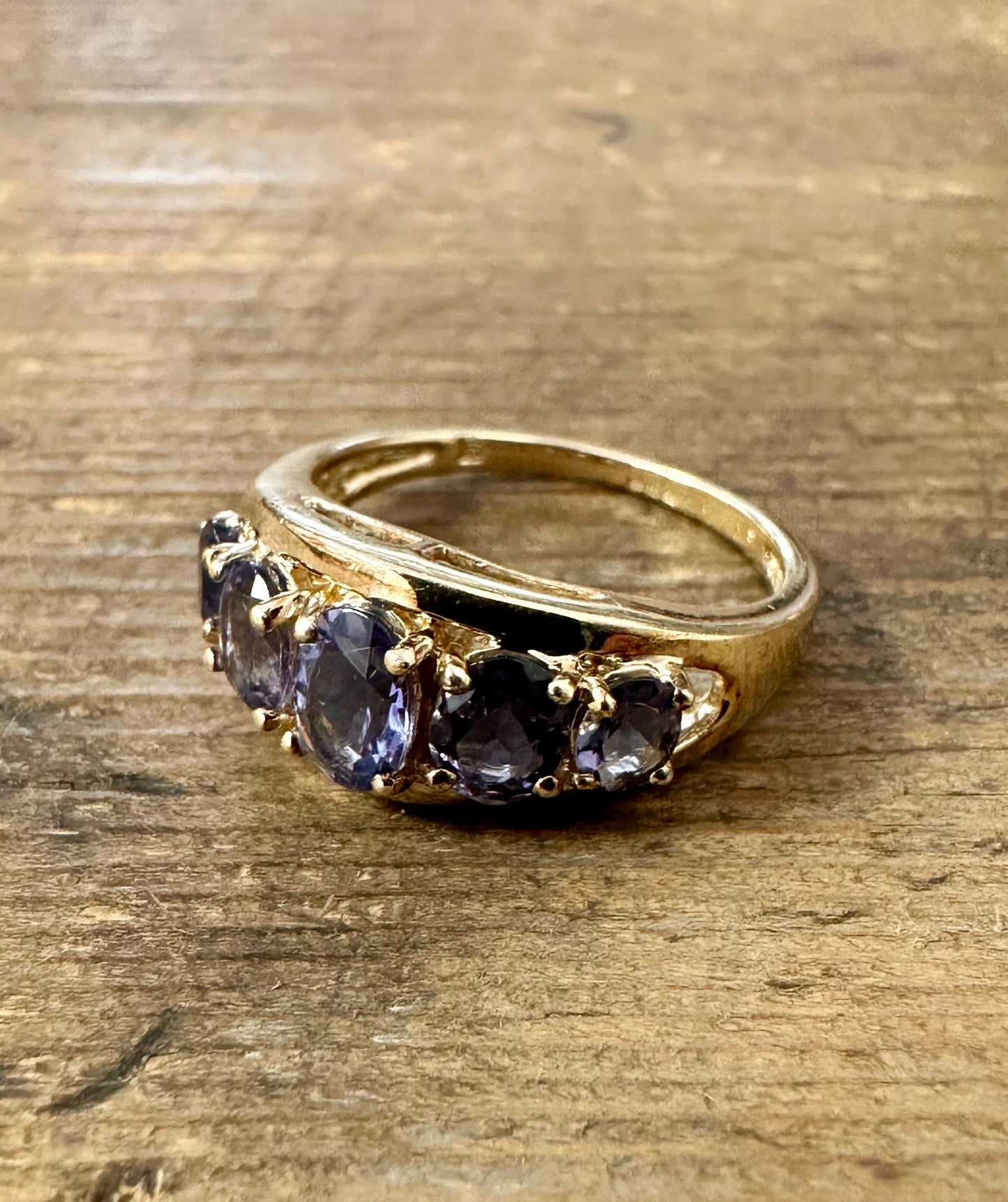 Vintage Tanzanite 9K Gold 375 Size L 1999 Ring