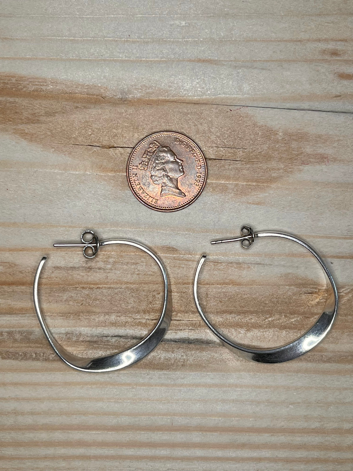 Thick Twisted Hoop 925 Sterling Silver Earrings