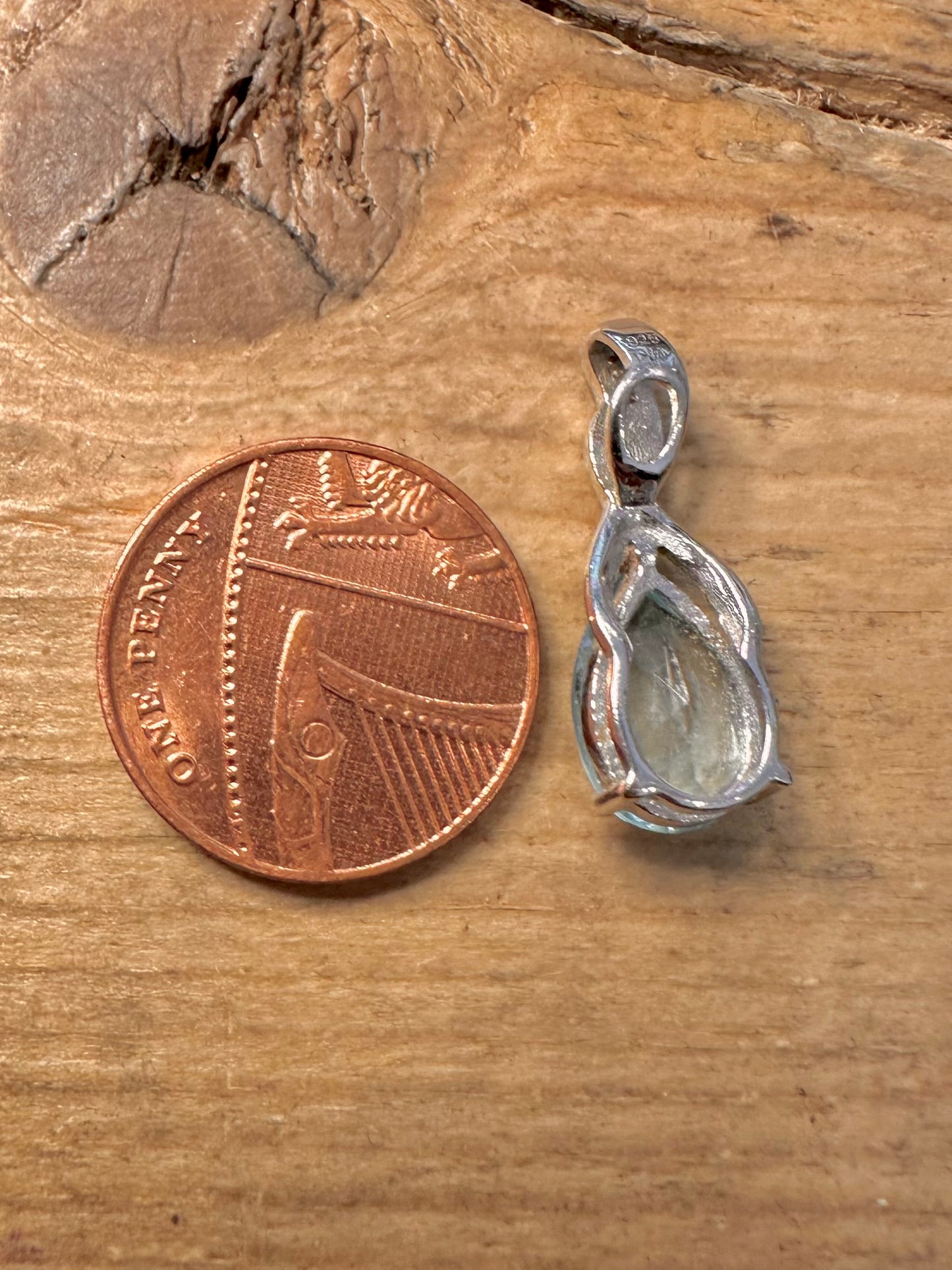 Modern Blue Topaz 925 Silver Pendant