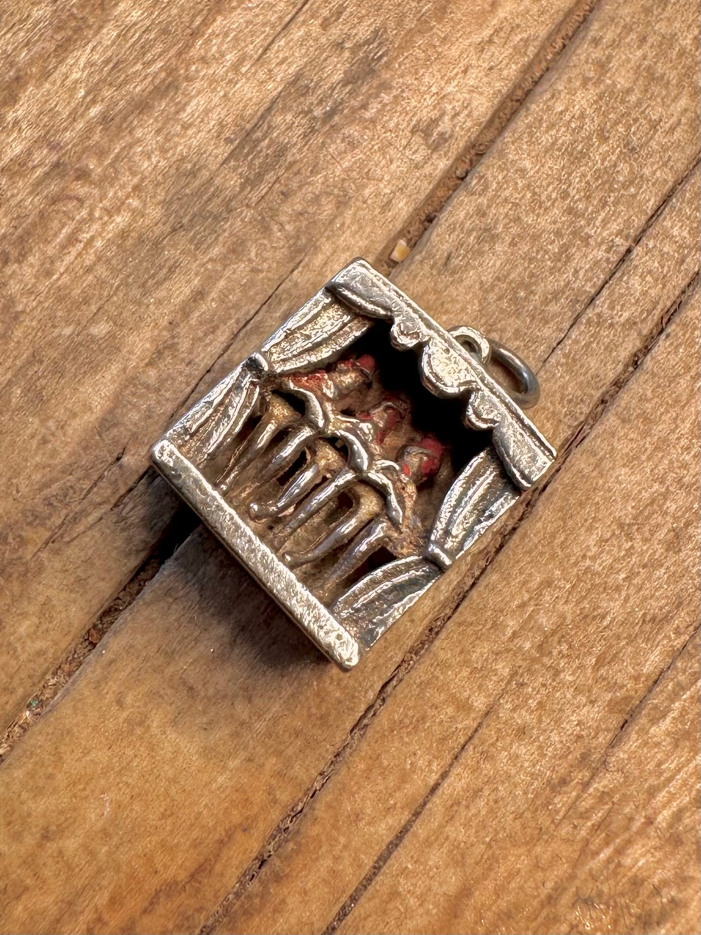 Mechanical Can Can Dancers 925 Sterling Silver Charm Pendant