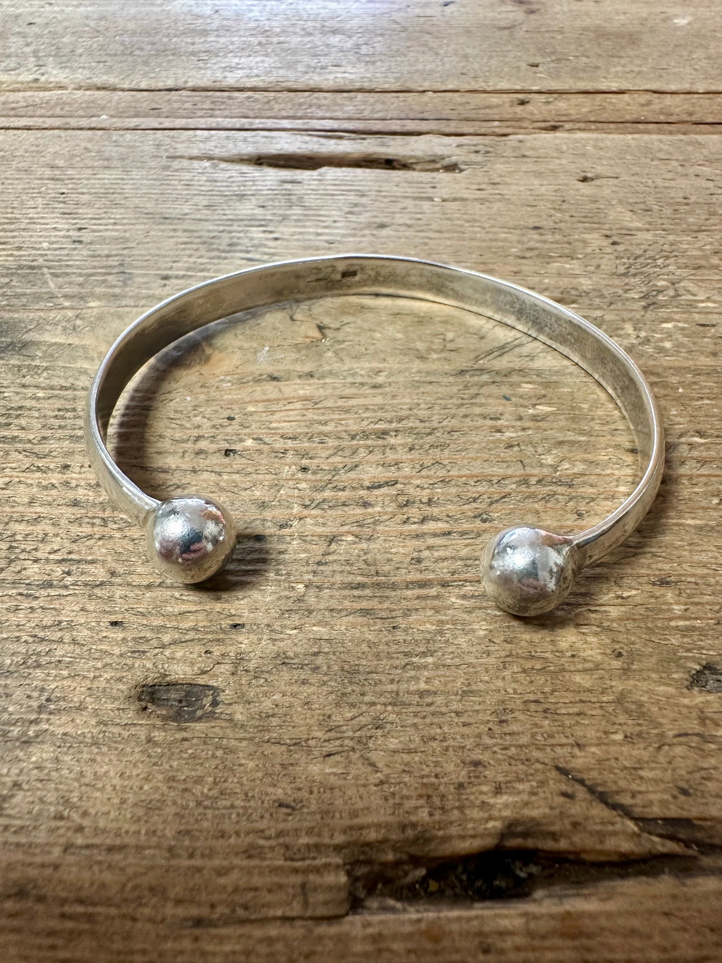 Vintage Torque Cuff 925 Silver Bangle