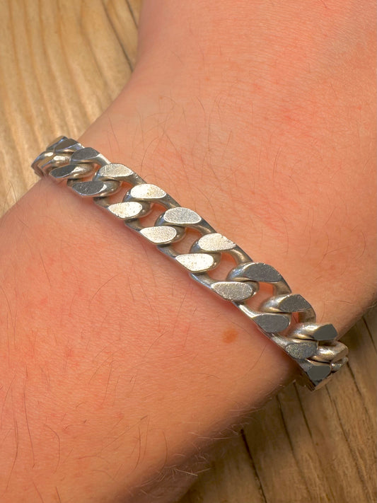Vintage Curb Chain 925 Sterling Silver 8.5 inch Bracelet